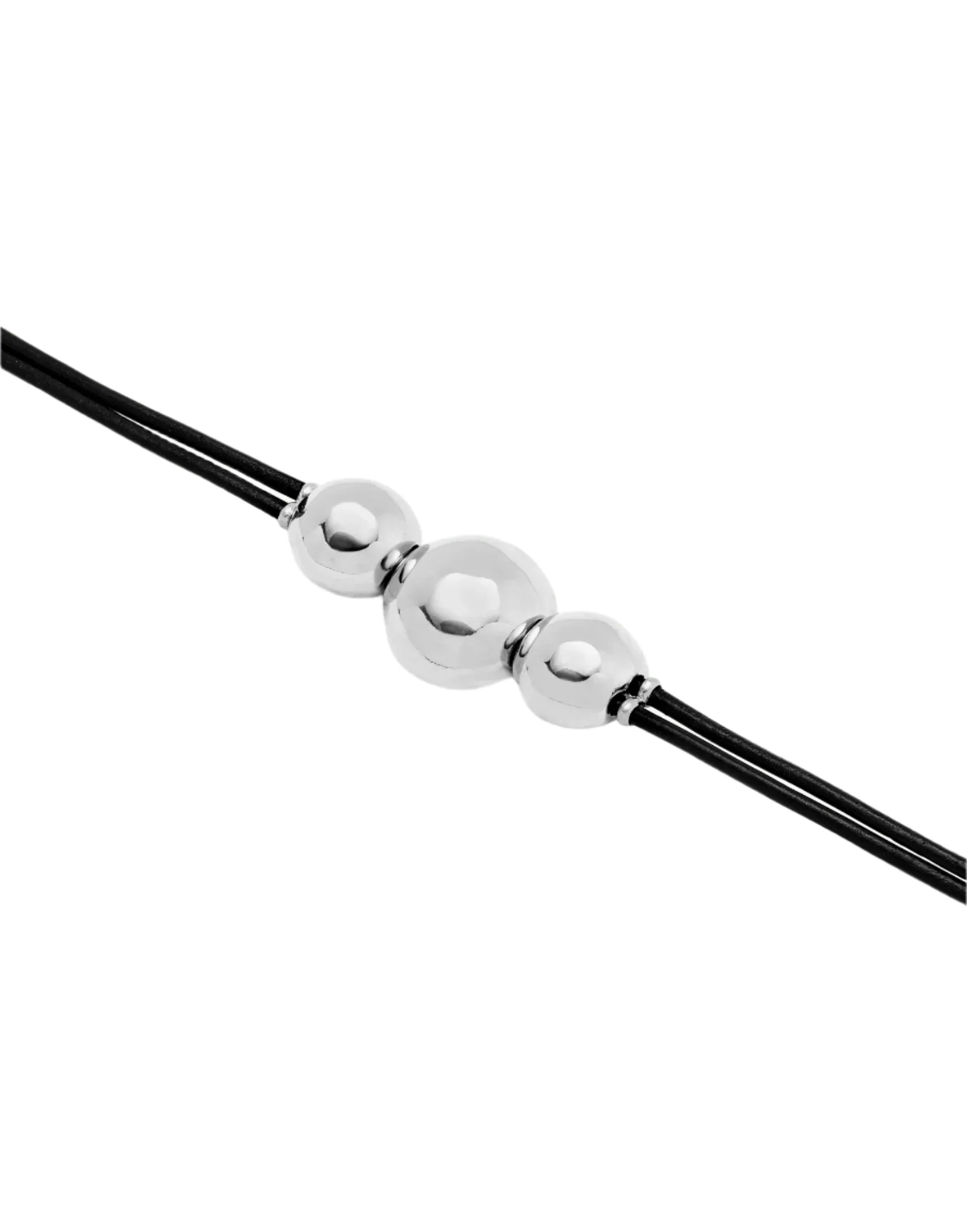 UNOde50 Ser Intrépida Leather Silver-Plated Beaded Bracelet - Medium - Image 3