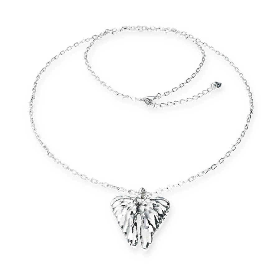 UNOde50 Ser Invencible Long Silver Angel Wing Necklace