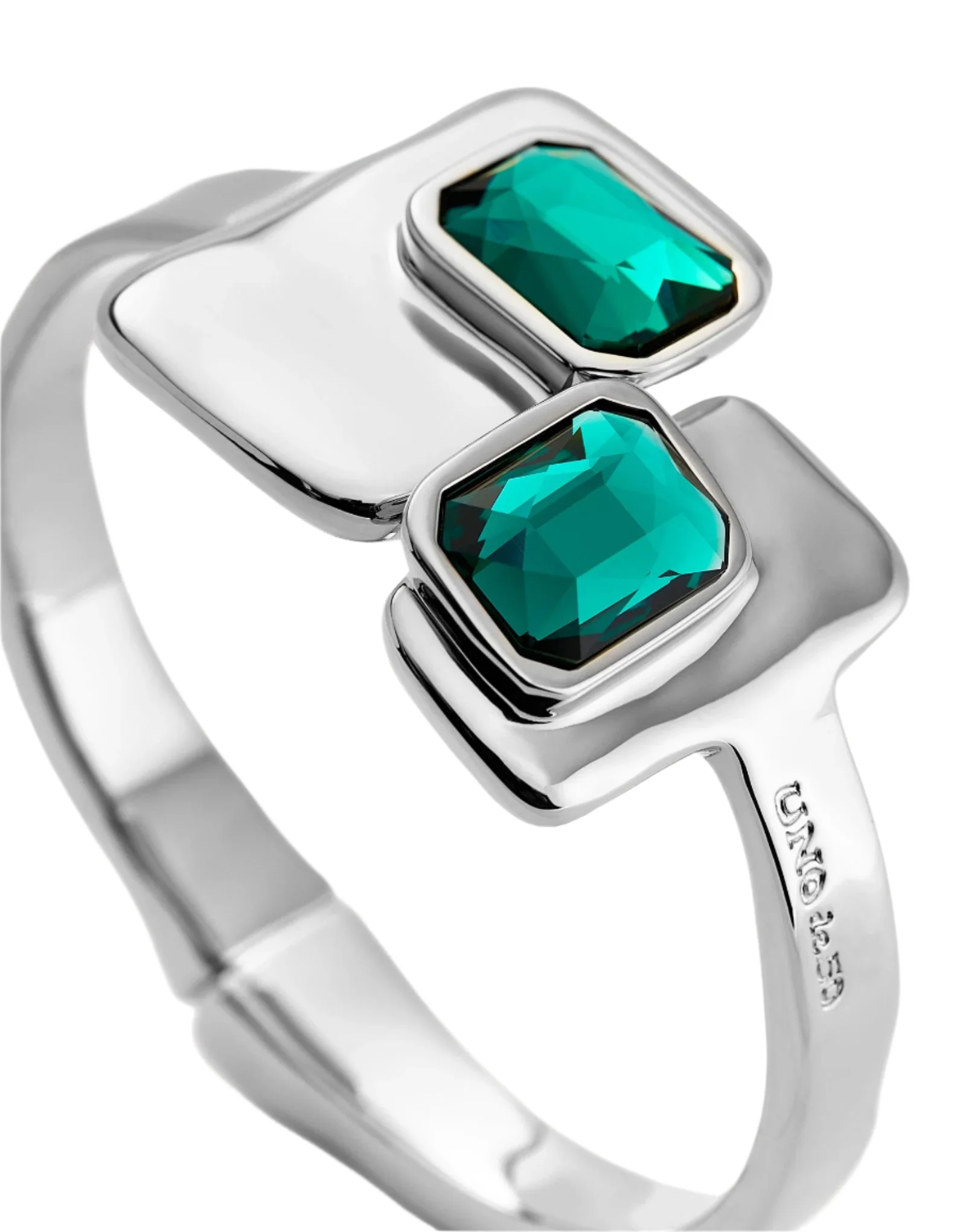 UNOde50 Ser Magnetica Silver-Plated Green Crystal Rigid Bracelet - Medium - Image 3