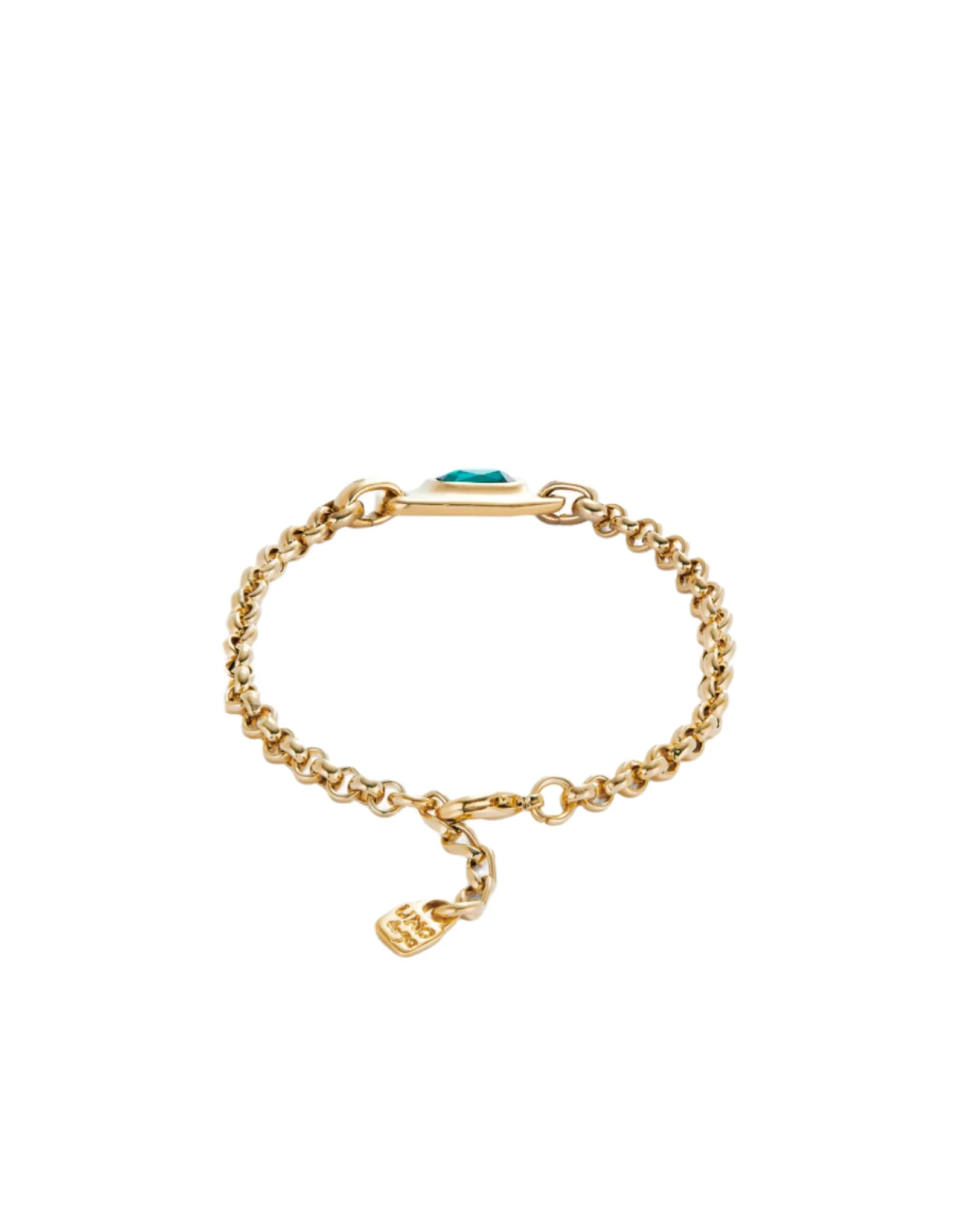 UNOde50 Ser Magnetica Gold-Plated Green Crystal Chain Bracelet - Medium - Image 2