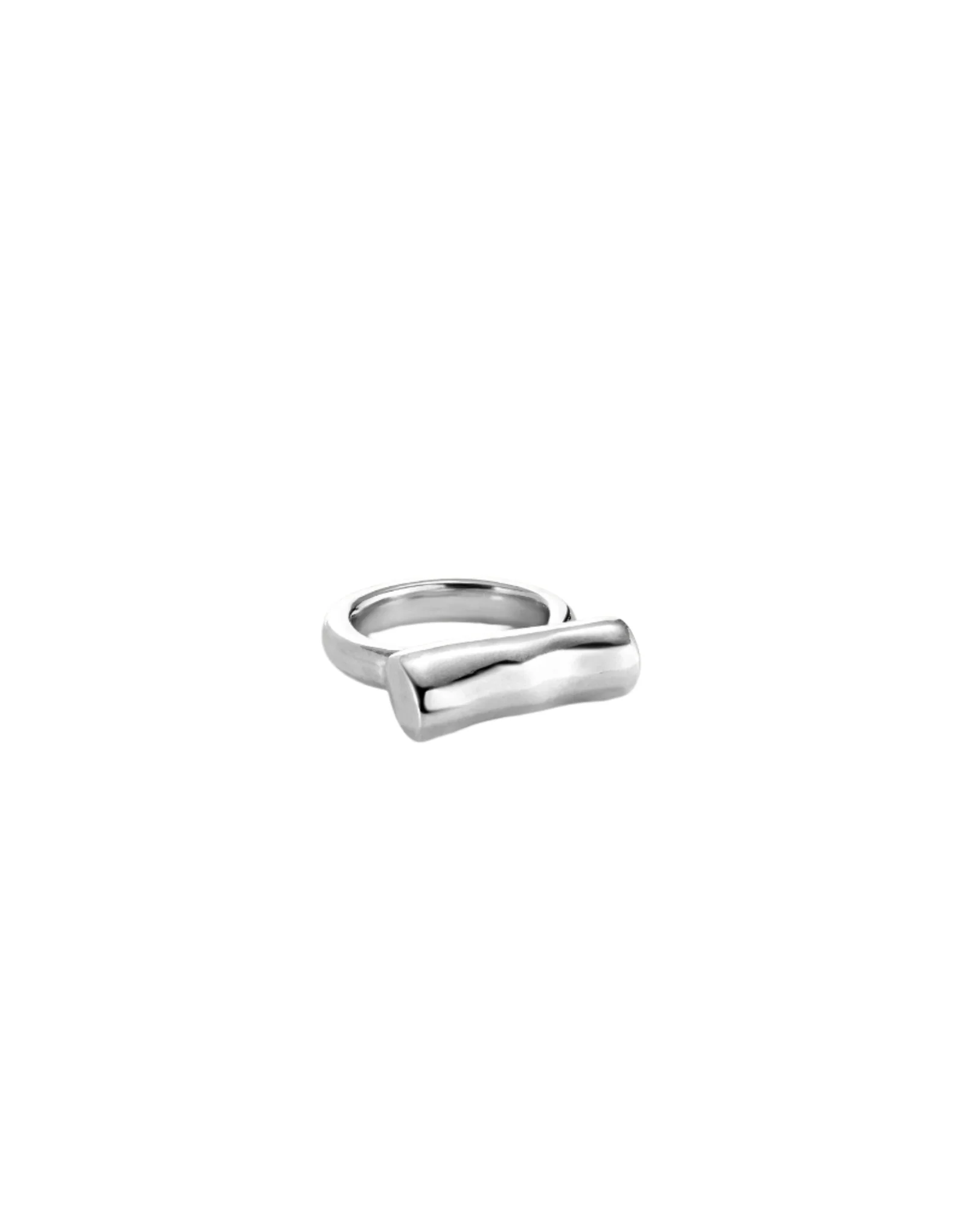 UNOde50 Ser Natural Silver-Plated Horizontal Tube Ring - Size 8.5 - Image 2