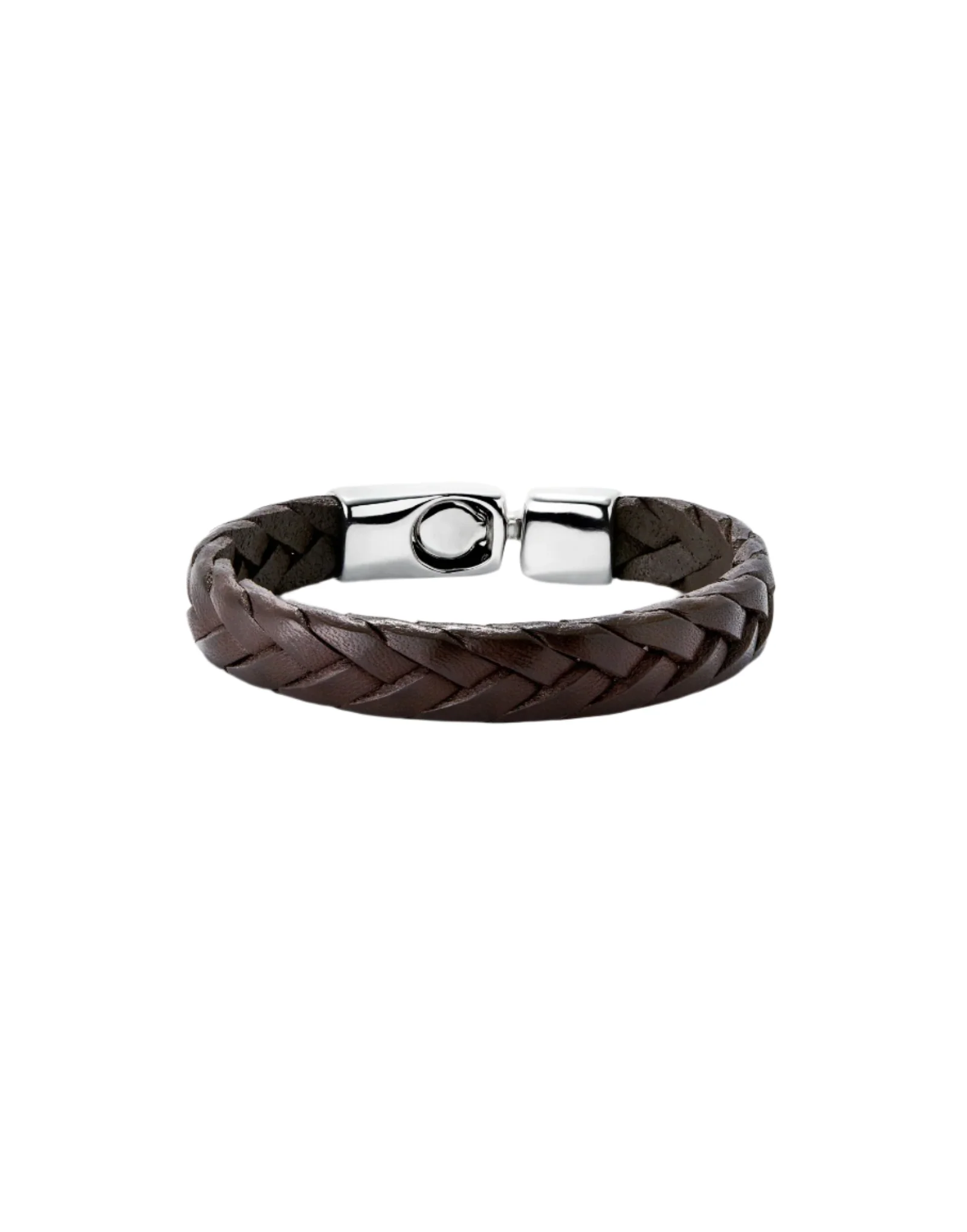 UNOde50 Ser Natural Brown Leather Braided Bracelet - XLarge