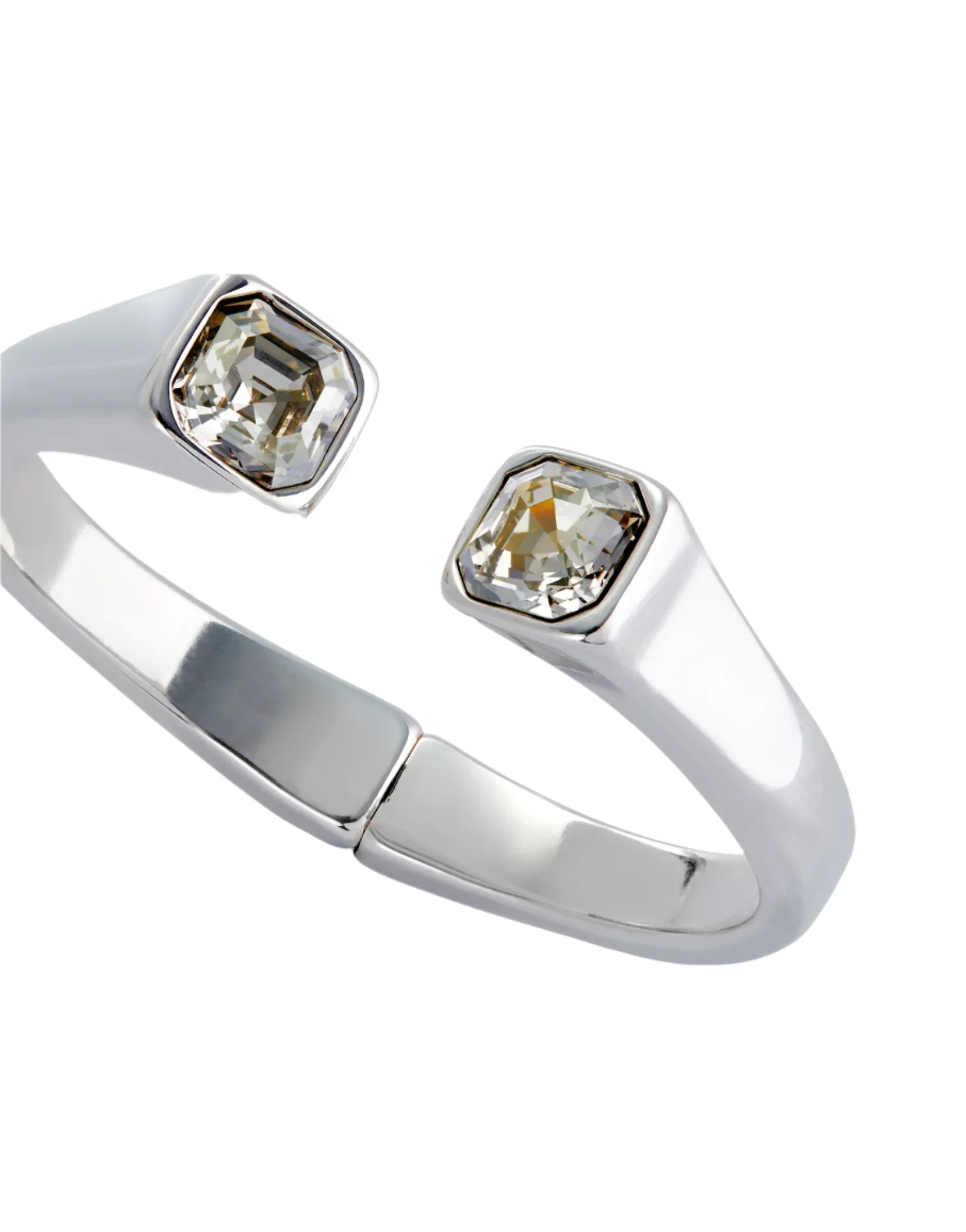 UNOde50 Ser Sin Complejos Silver-Plated White Crystal Cuff Bracelet - Medium - Image 2