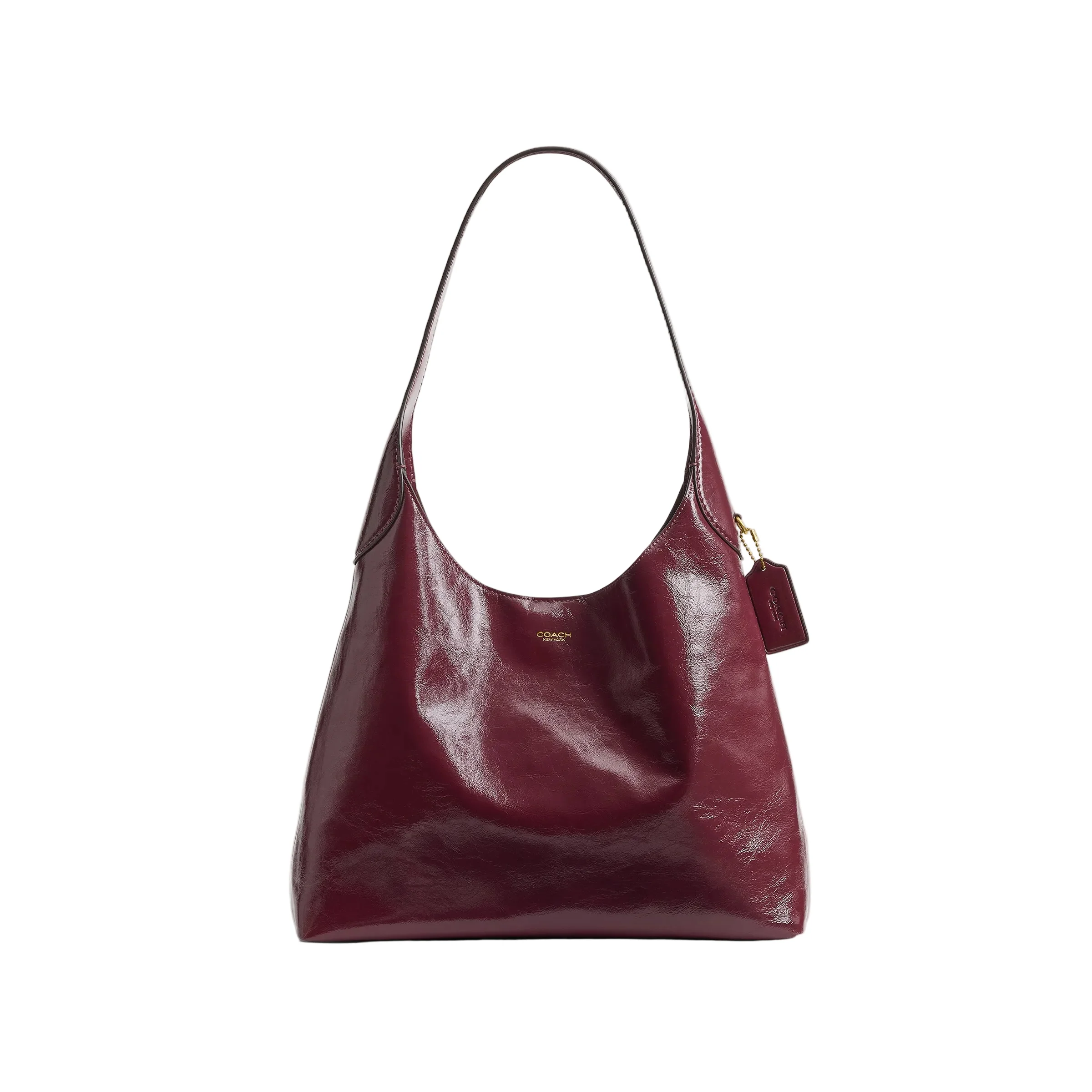 COACH Glazed Leather Brooklyn 34 Shoulder Handbag