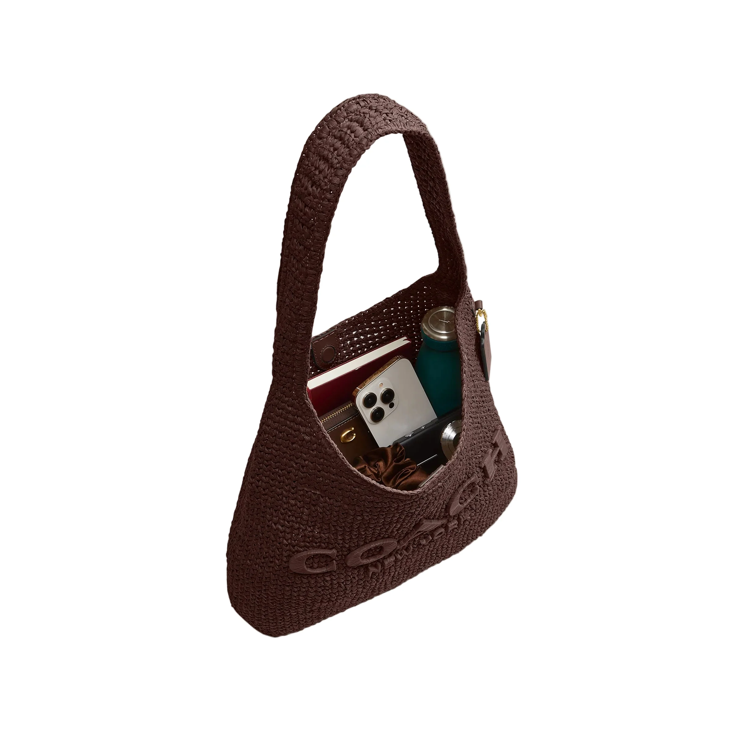 COACH Straw Woven Brooklyn 34 Shoulder Handbag - Image 5