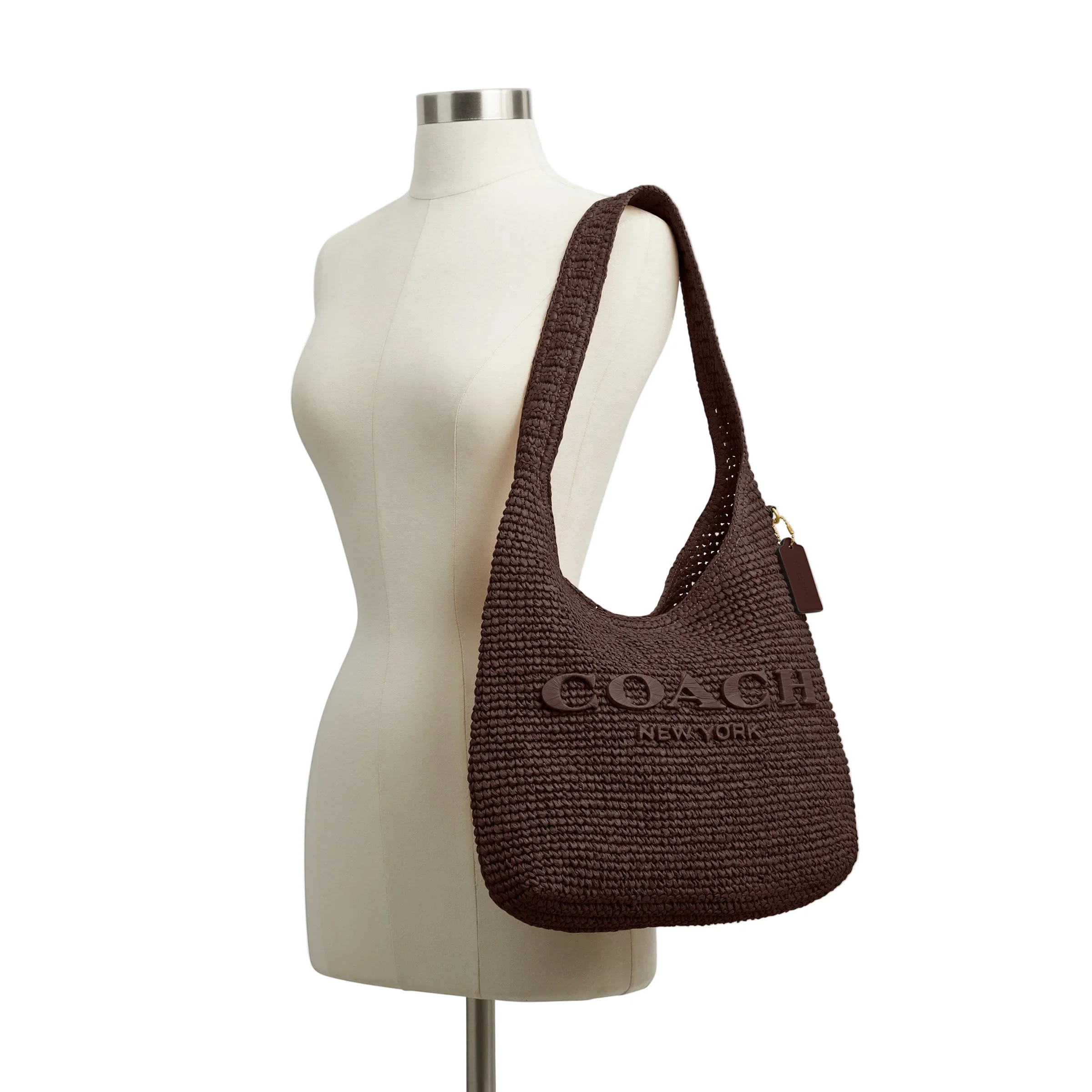 COACH Straw Woven Brooklyn 34 Shoulder Handbag - Image 8