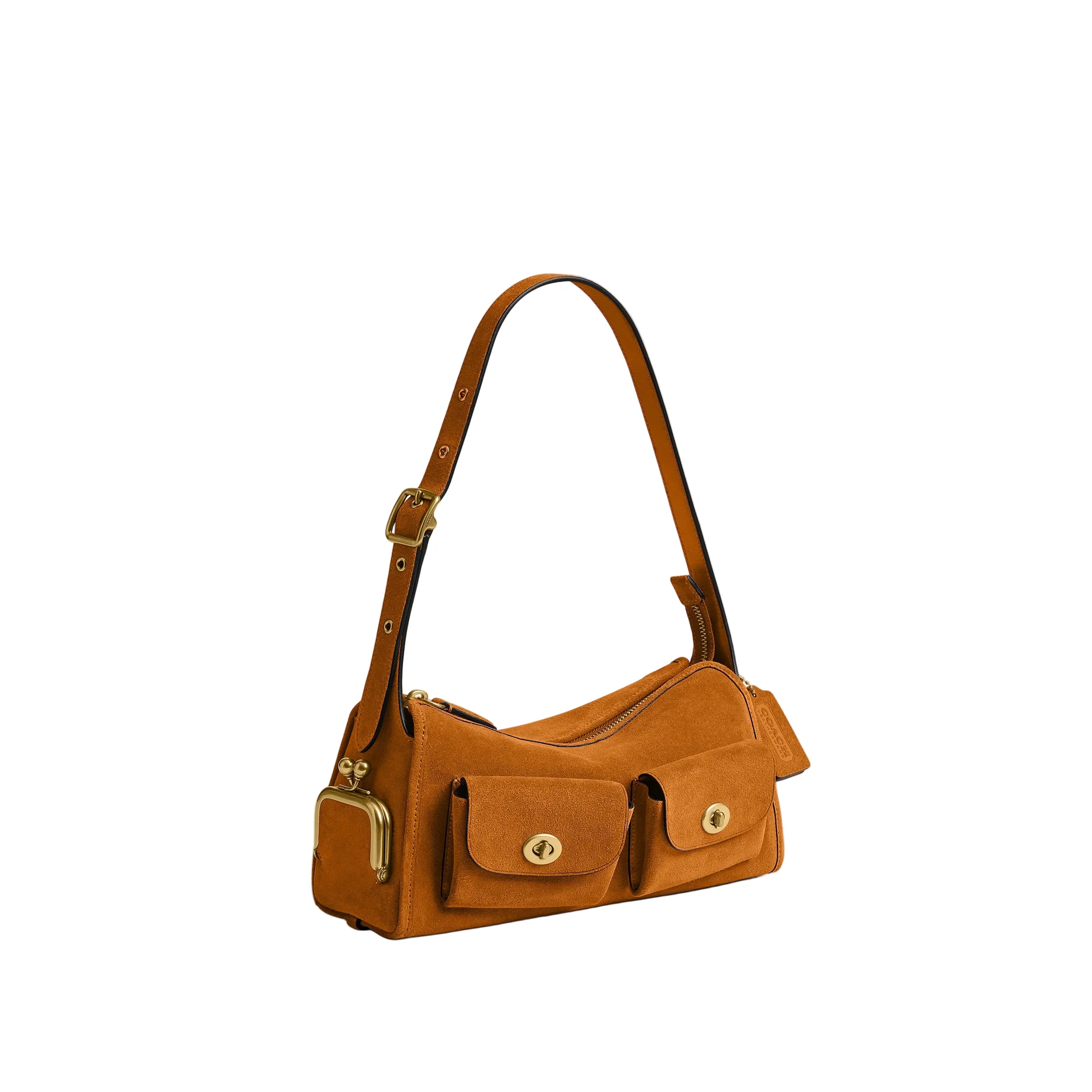 COACH Suede Turnlock Haversack 27 Shoulder Handbag - Image 2