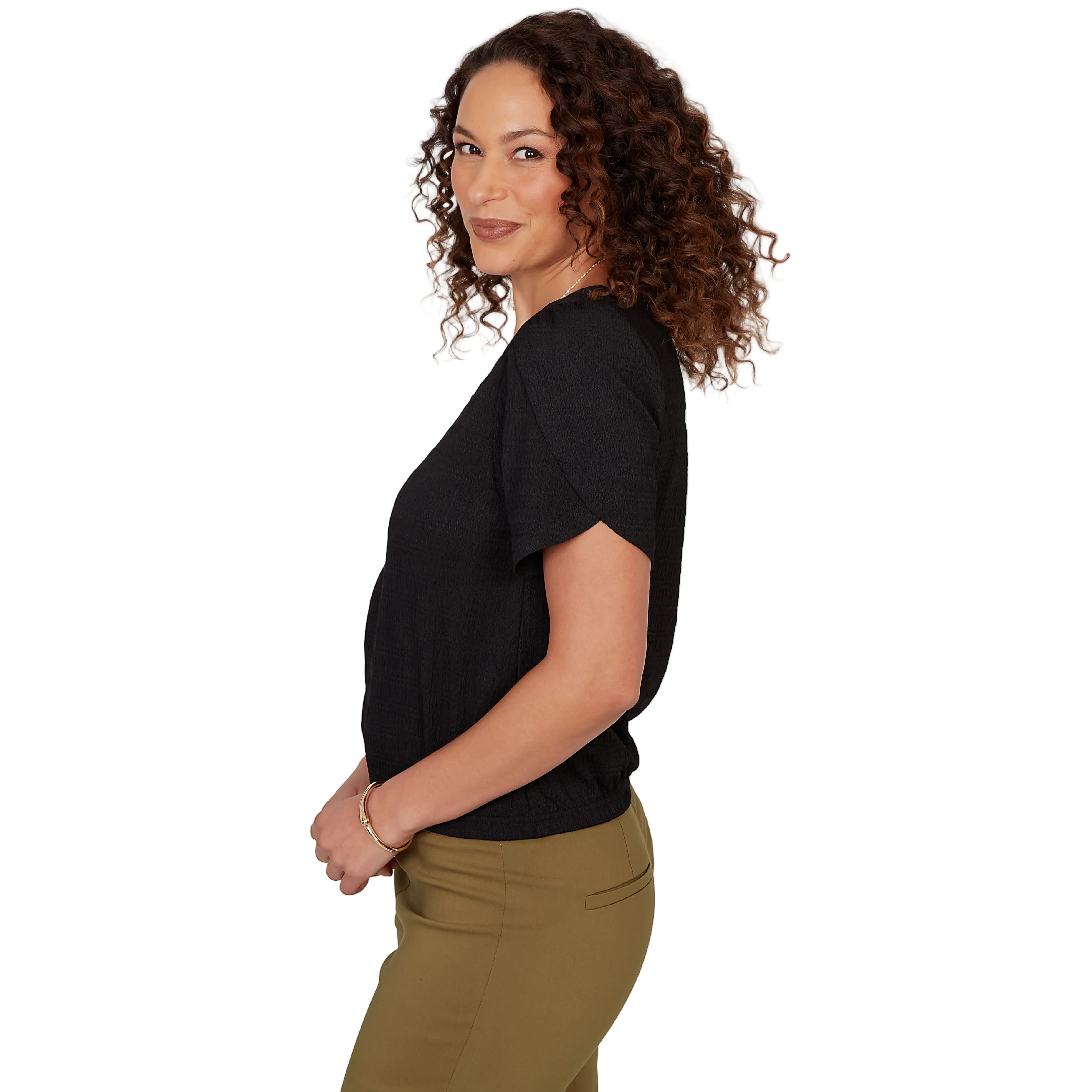Emaline Women's Crewneck Tulip Sleeve Knit Top - Image 4