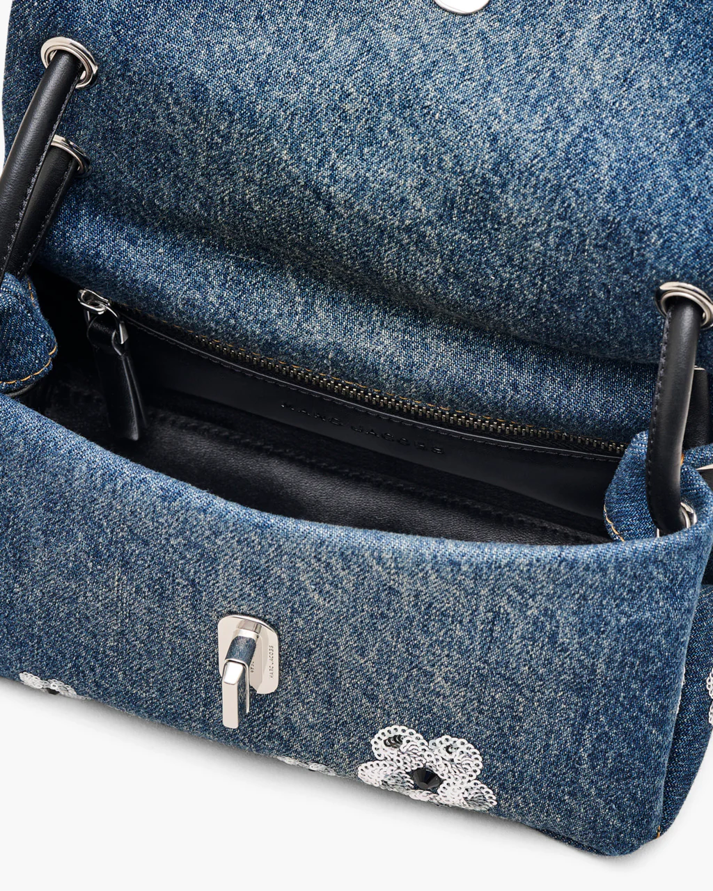 Marc Jacobs The Sequin Daisy Denim Mini Dual Shoulder Handbag - Image 5