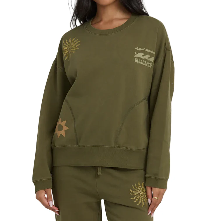 Billabong Womens Sightseer Wave Crewneck Sweatshirt