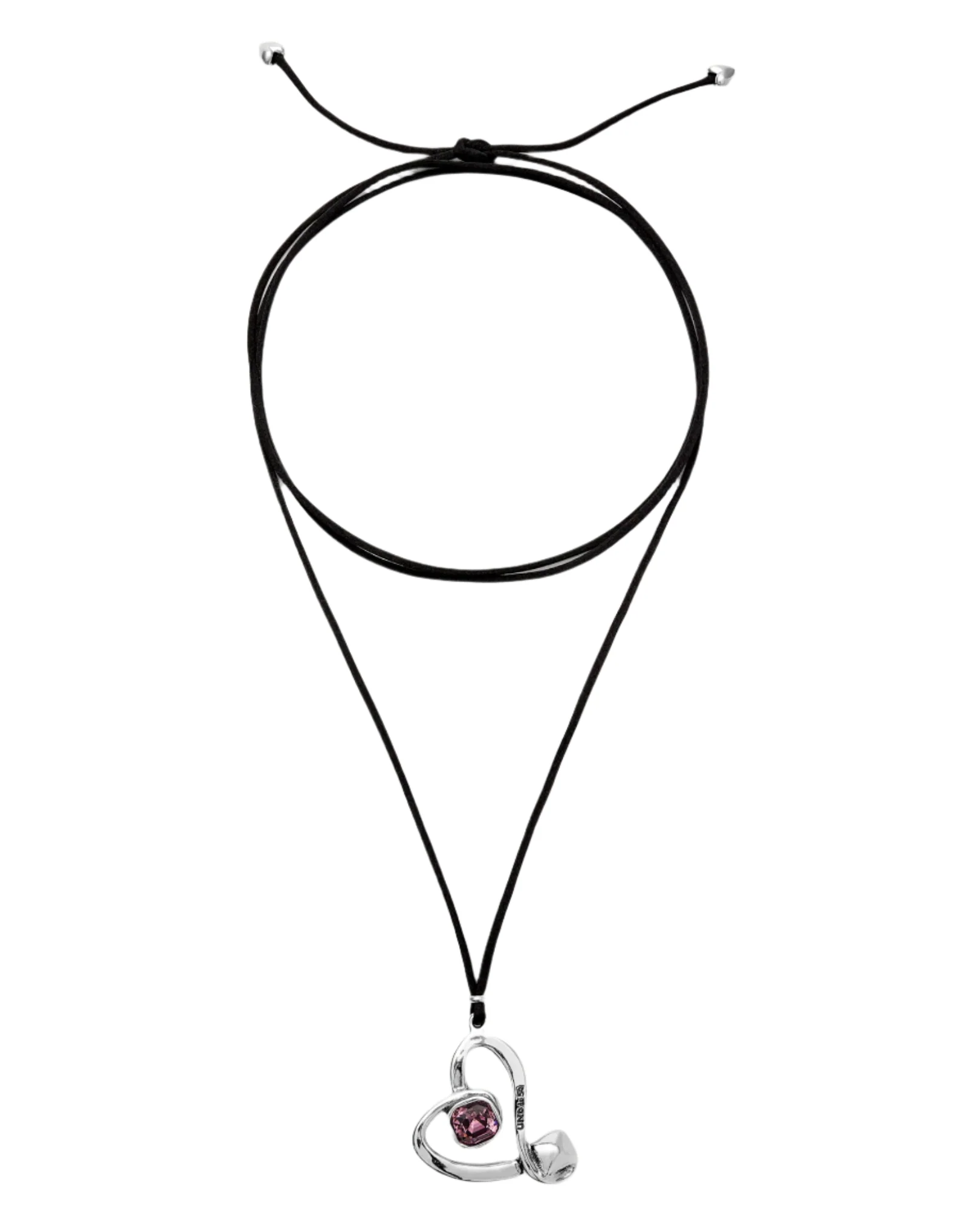 UNOde50 Ser Expresiva Silver-Plated Pink Crystal Pendant Necklace
