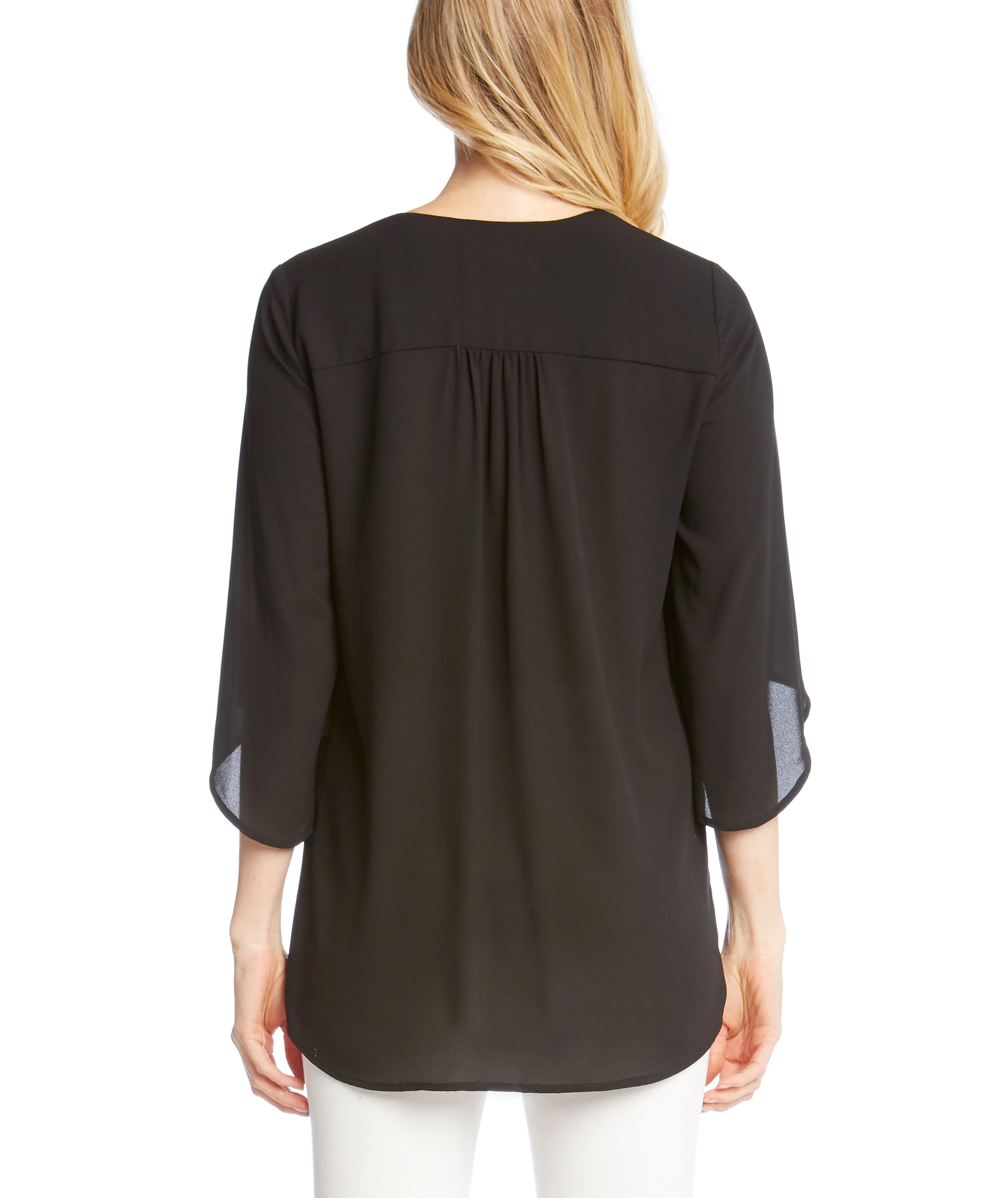 Karen Kane Womens Bracelet Sleeve Asymmetric Top - Image 2