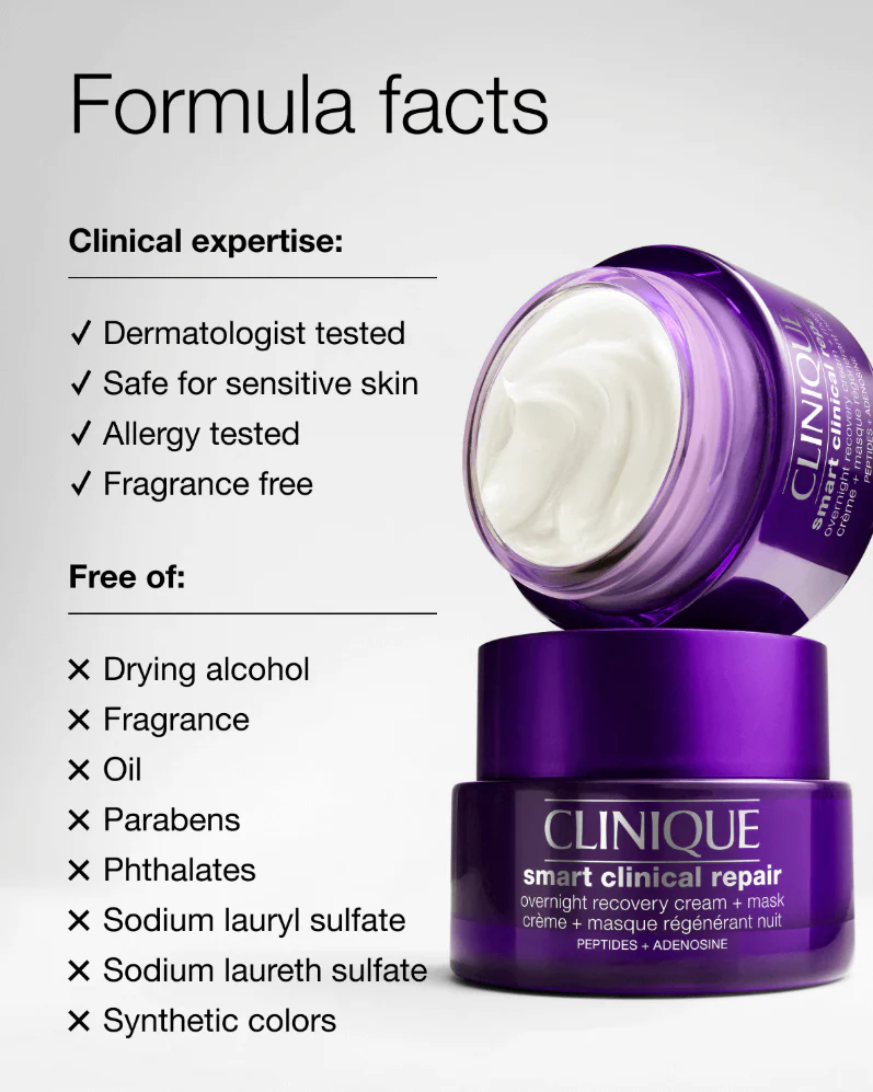 Clinique Smart Clinical Repair Overnight Recovery Cream + Mask - 1.7 oz. - Image 6
