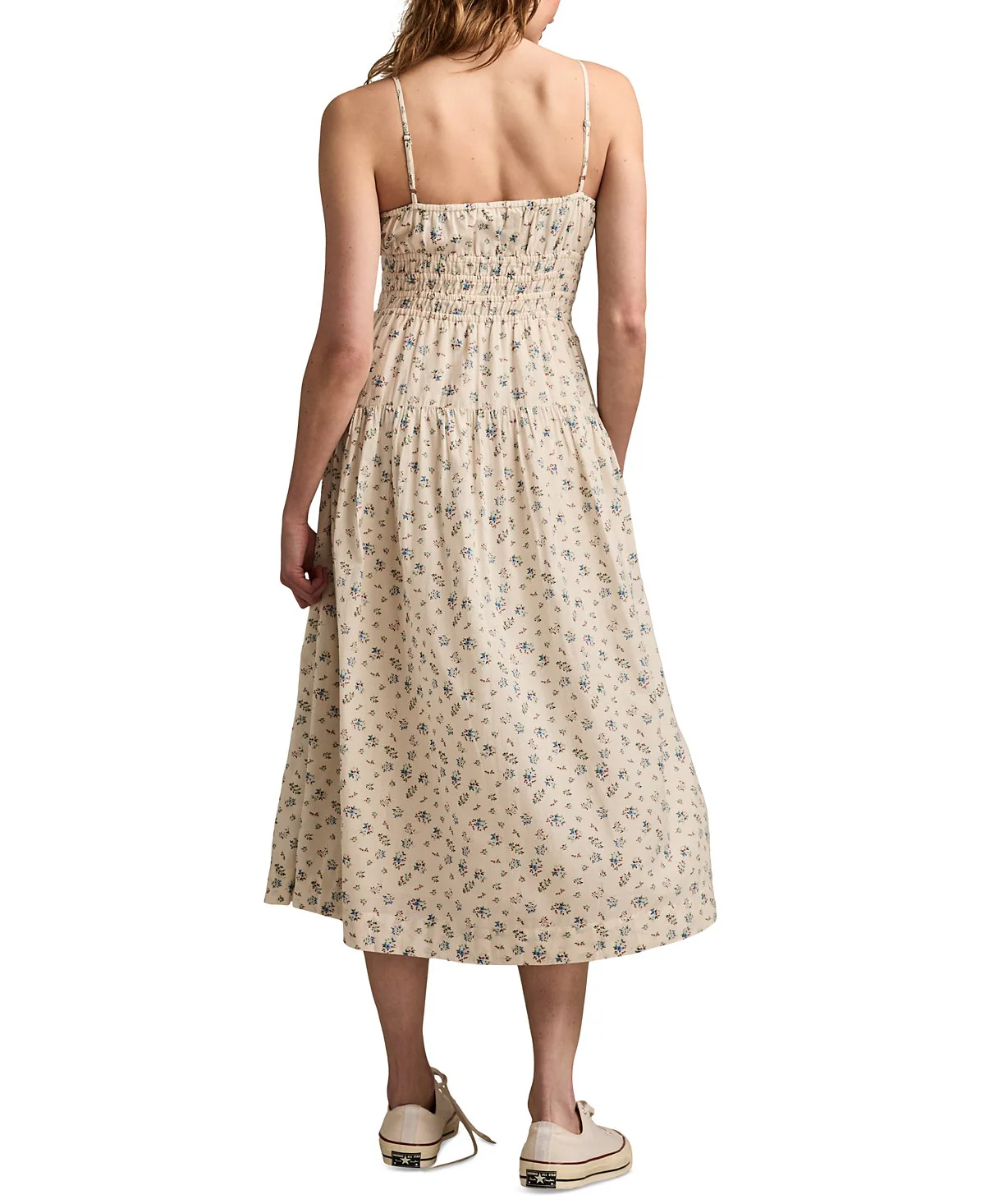 Lucky Brand Womens Smocked-Waist Floral Midi Dress - Image 3