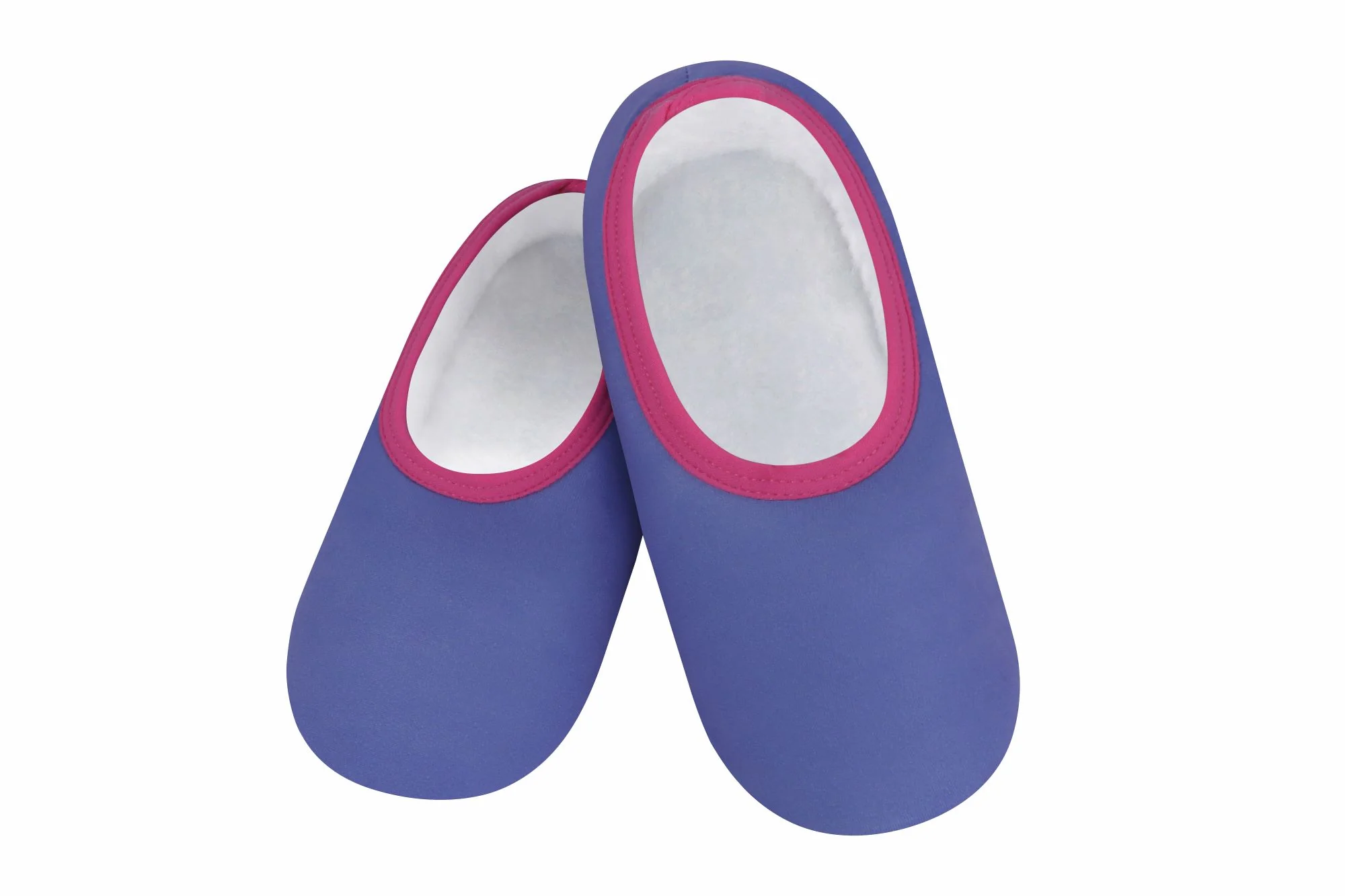Snoozies Womens Solid Purple with Pink Trim Skinnies Slippers
