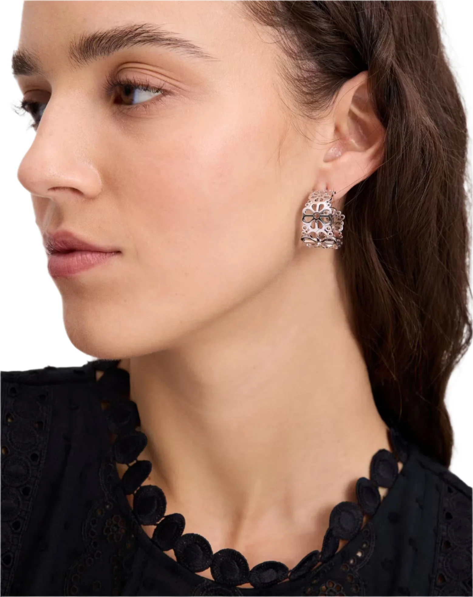 Kate Spade Spade Flower Lace Hoop Earrings - Image 3