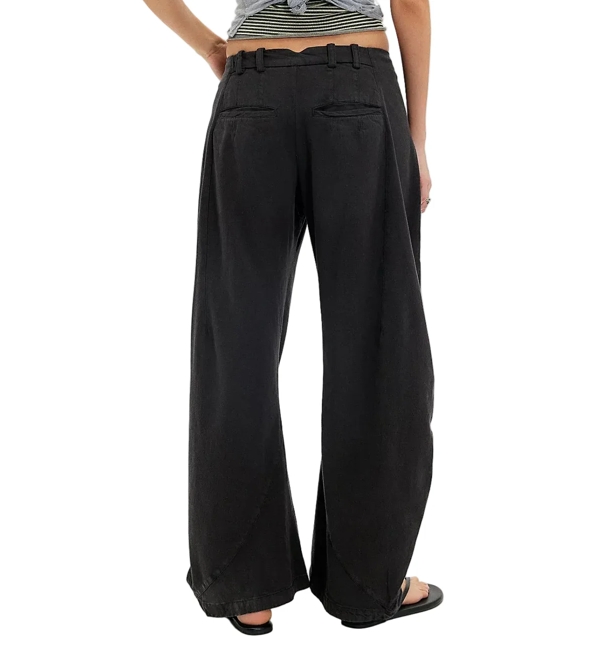 Free People Womens Spotlight Washed Barrel Chino Trousers - Image 2