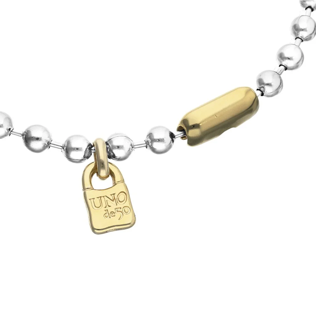 UNOde50 Two Toned Ball & Lock Clasp Necklace - Image 3