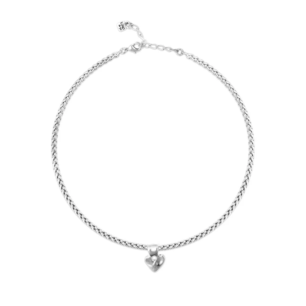 UNOde50 Silver Heart Ball Silver Pendant Necklace