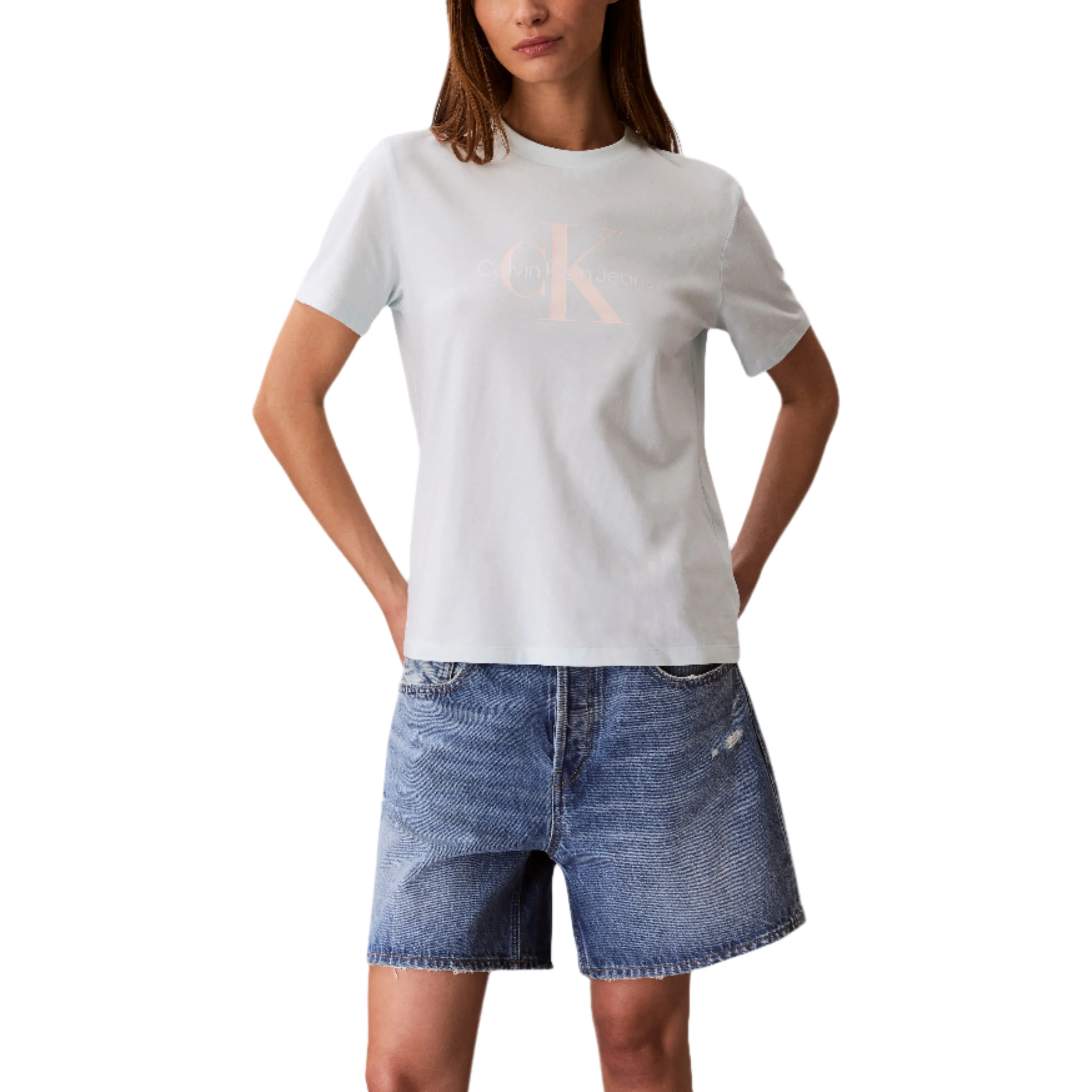 Calvin Klein Womens Monogram Logo Short Sleeve T-Shirt - Image 4
