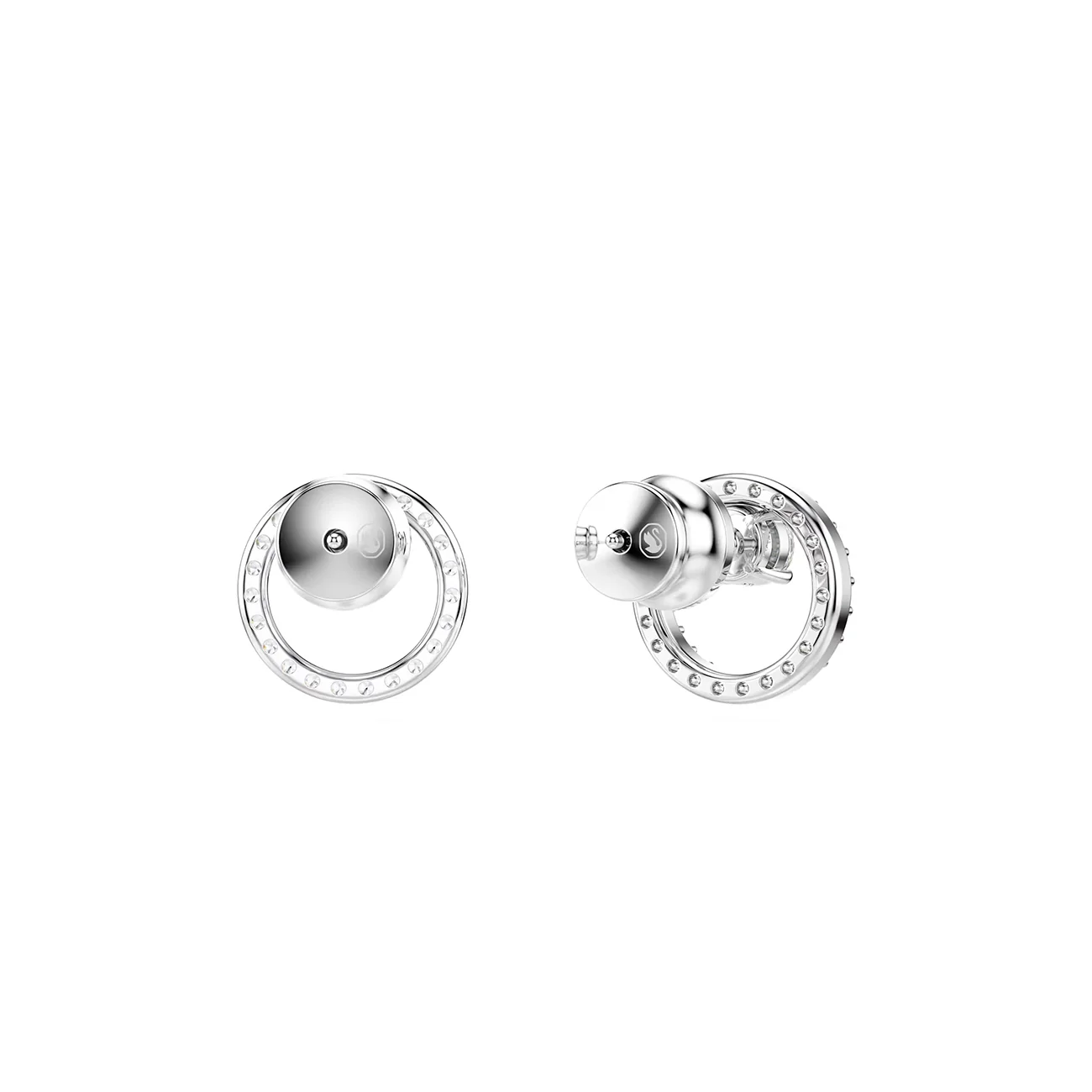 Swarovski Constella Stud Earrings - Round cut, White, Rhodium plated - Image 2