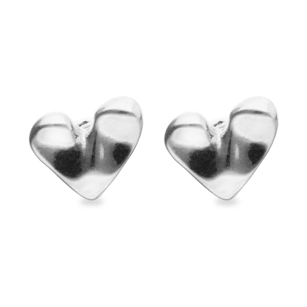 UNOde50 Silver Heart Shaped Stud Earrings - Image 2