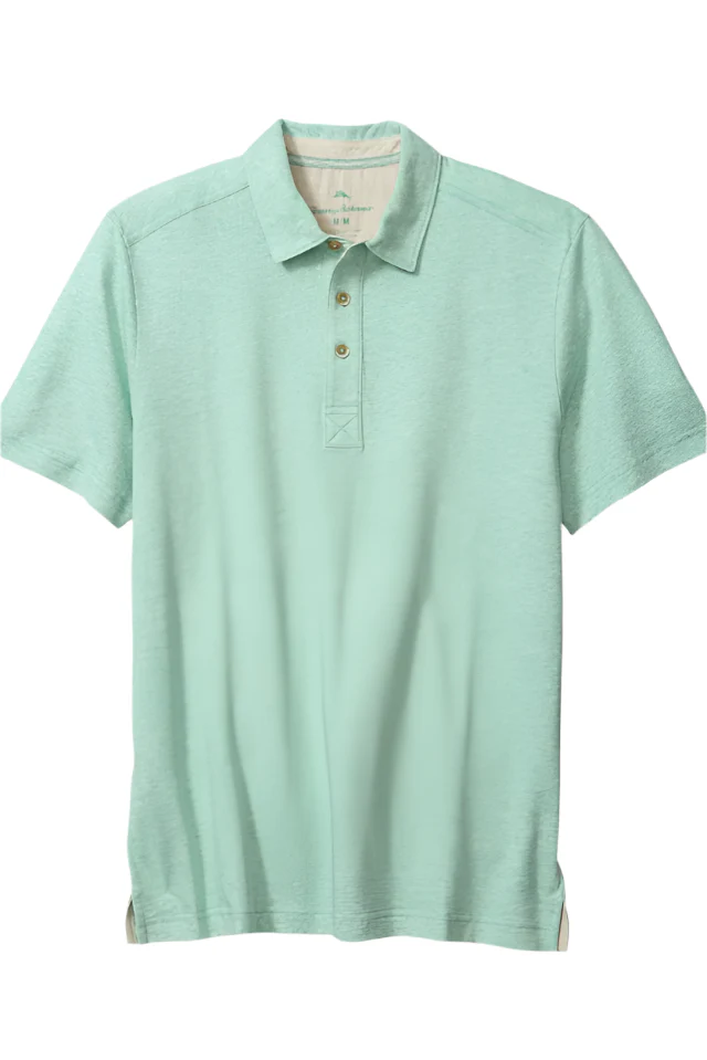 Tommy Bahama Mens Laurito Beach Linen-Blend Short Sleeve Polo Shirt - Image 3