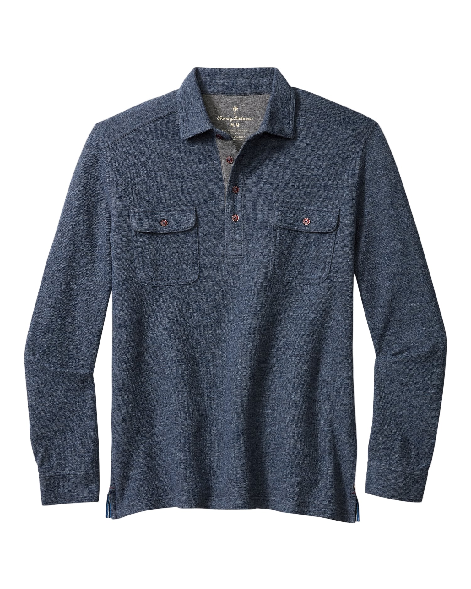 Tommy Bahama Mens Penn Cove Long-Sleeve Polo Shirt - Image 2