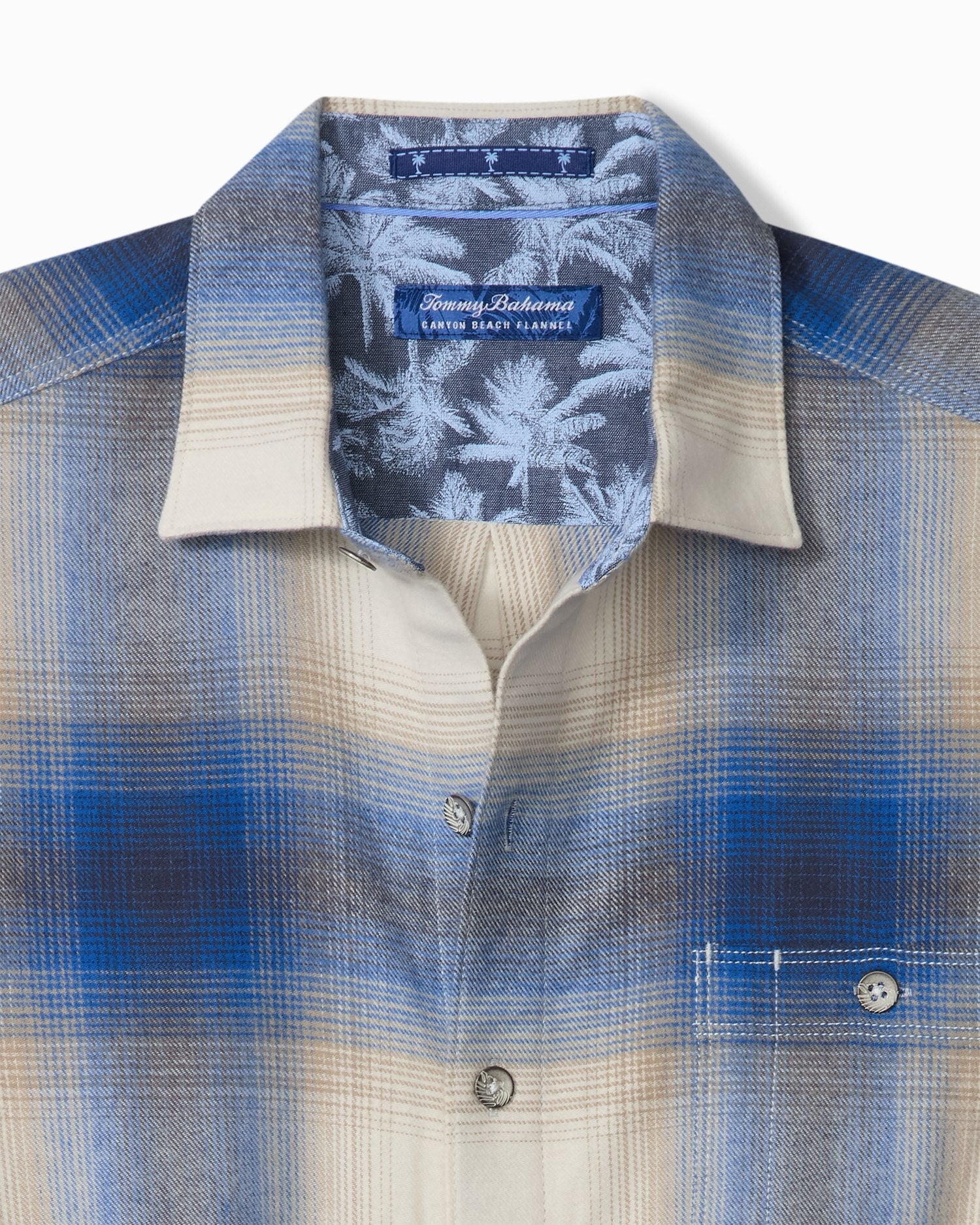 Tommy Bahama Mens Canyon Beach Orcas Ombré Flannel Shirt - Image 2