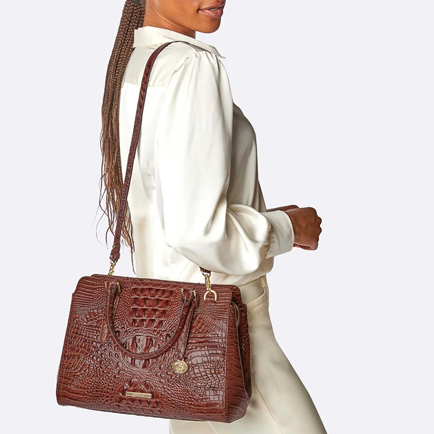 BRAHMIN Small Finley Satchel Handbag - Image 7