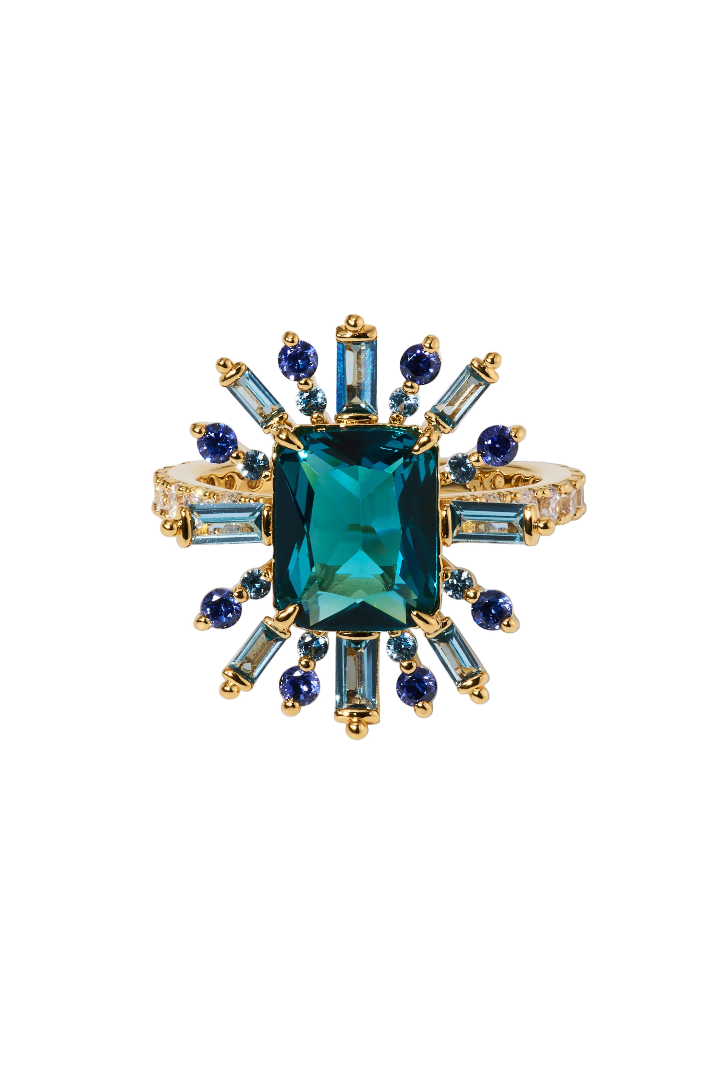 Nadri Stellar Multi Stone Halo Ring - Size 7