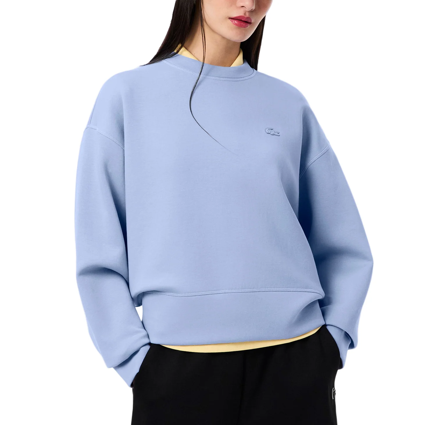 Lacoste Womens Oversized Cotton Sweatshirt - Image 2