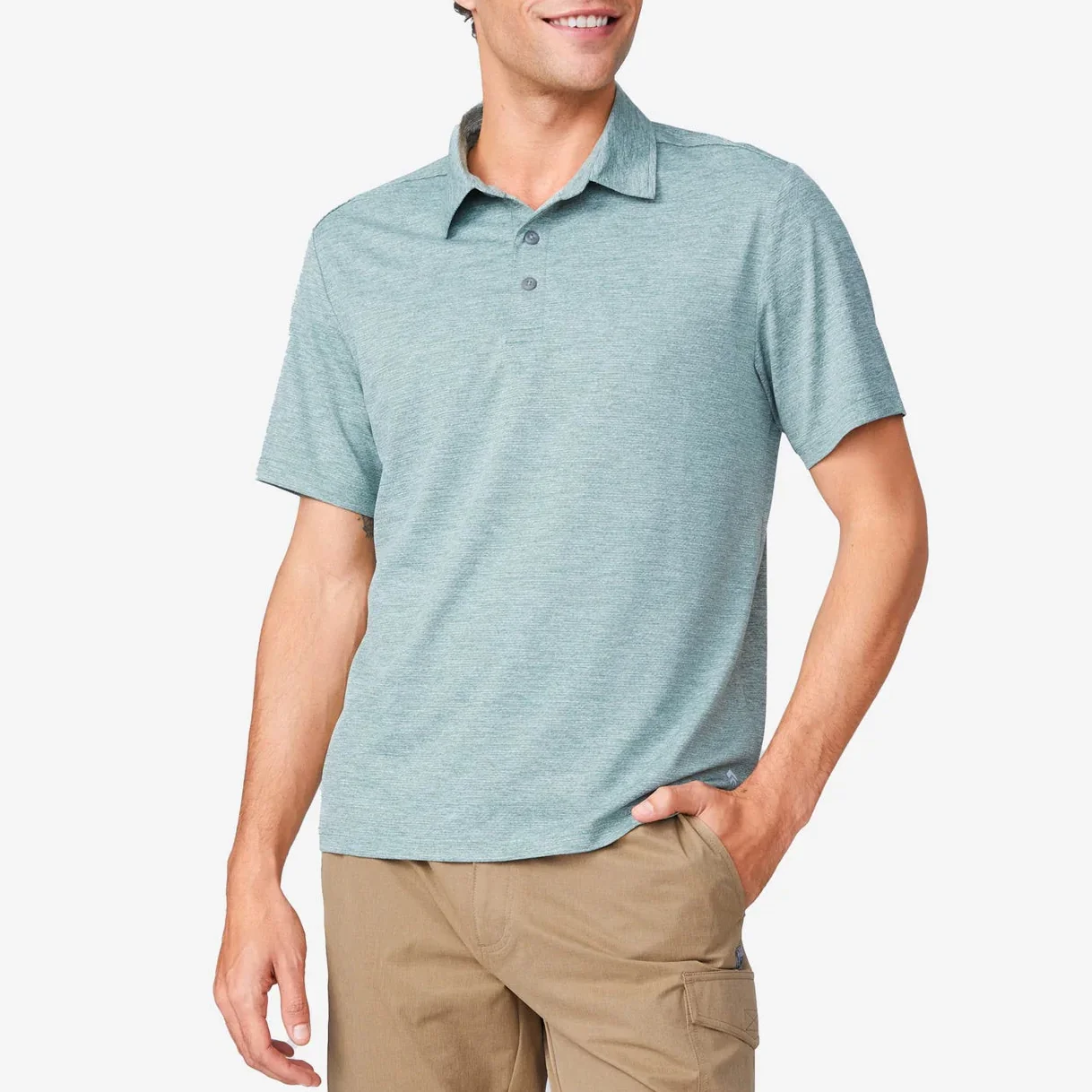 Free Country Mens Sun Free UPF Short Sleeve Polo Shirt - Image 2