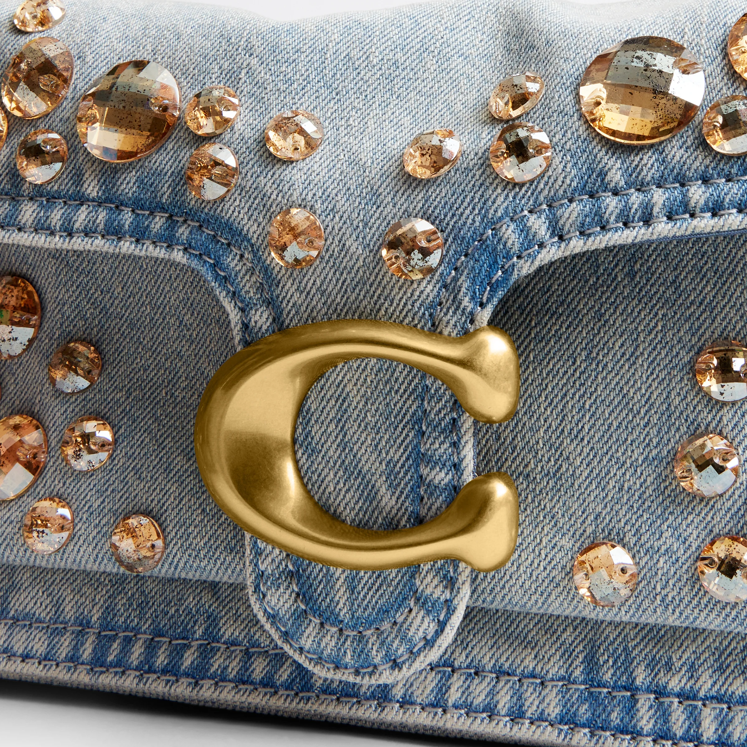 Coach Tabby 26 Denim Crystal Shoulder Handbag - Image 8