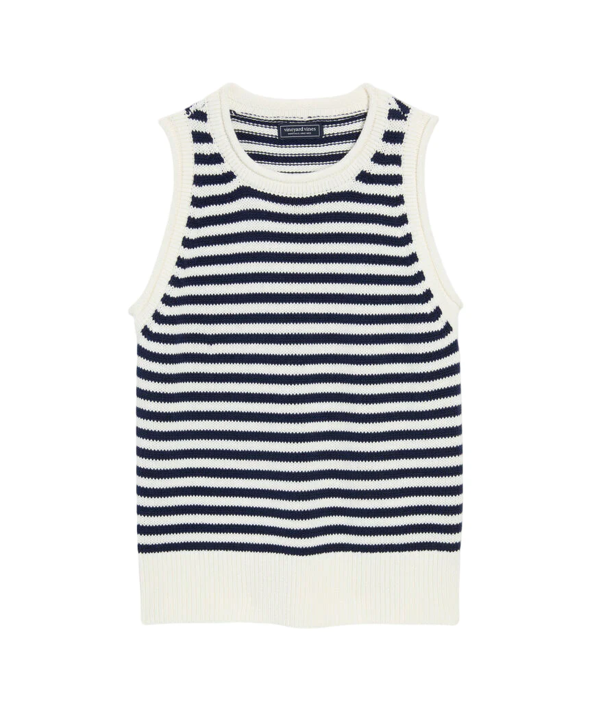 Vineyard Vines Womens Katie Cotton Rollneck Sweater Tank Top