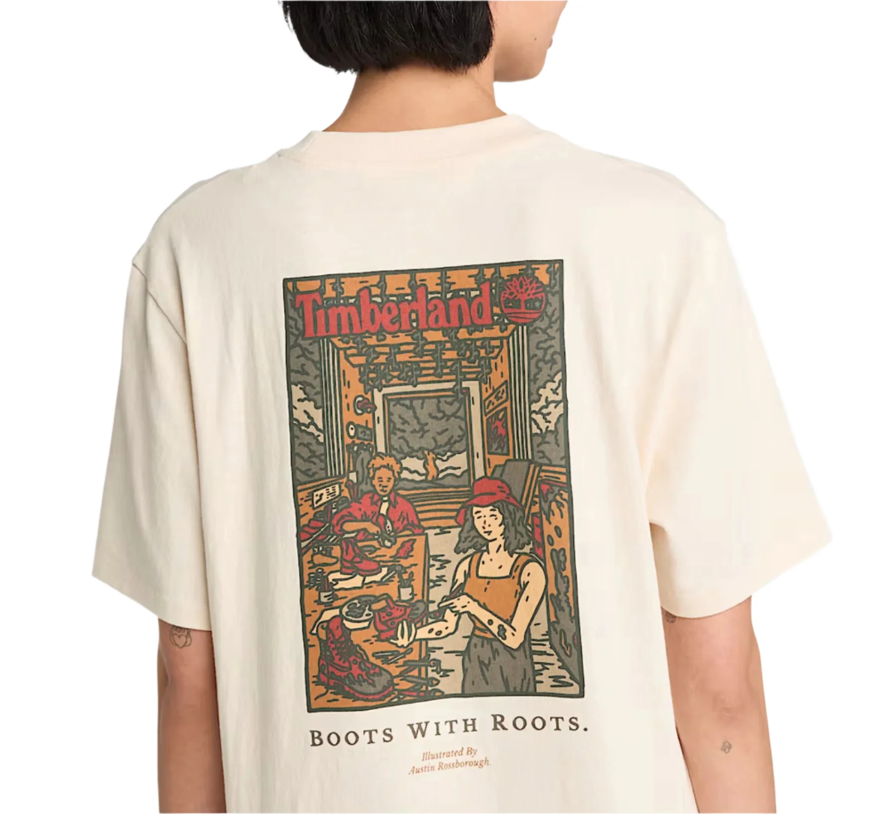 Timberland Mens Washed Boot Lab Back Short Sleeve T-Shirt - Image 2