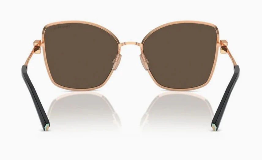 Tiffany & Co. Women's TF 3101B Non-Polarized Pilot Sunglasses - Rose Gold/Clear Mirror Lenses - Image 3