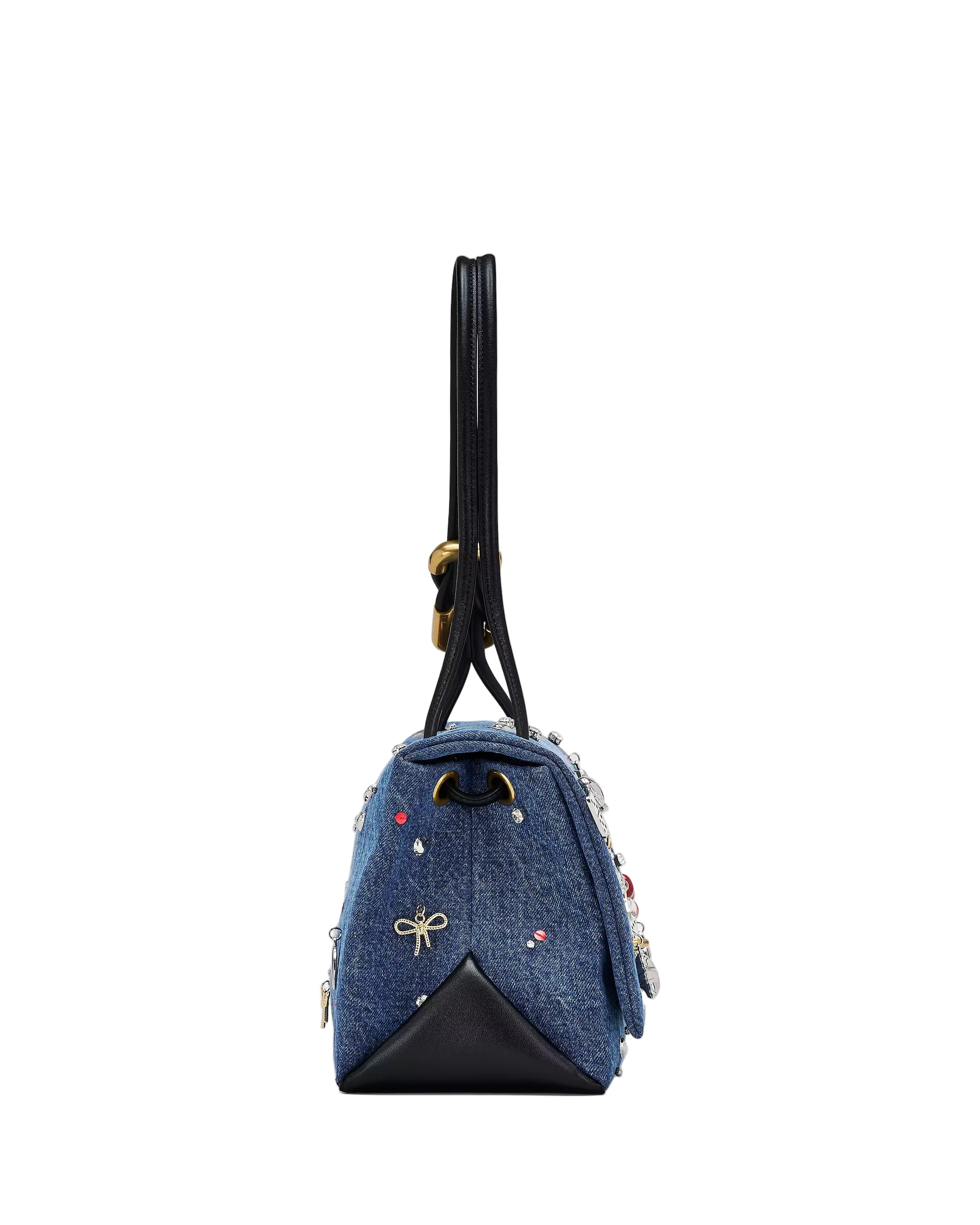 Marc Jacobs The Trinket Charm Denim Large Dual Shoulder Handbag - Image 4