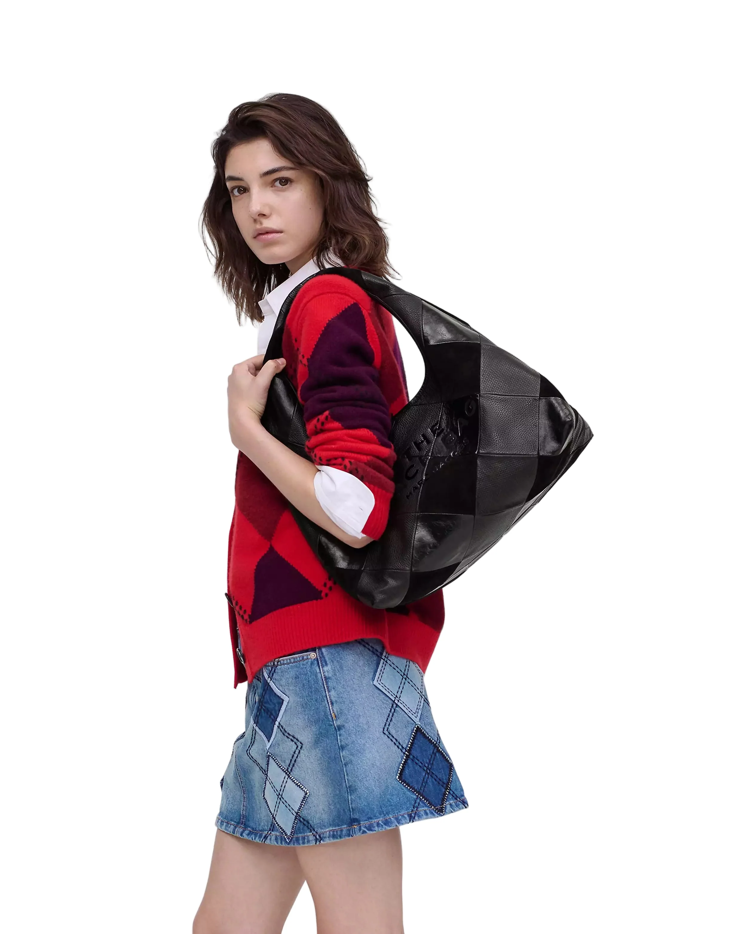 Marc Jacobs The Suede Patchwork Sack Shoulder Handbag - Image 6