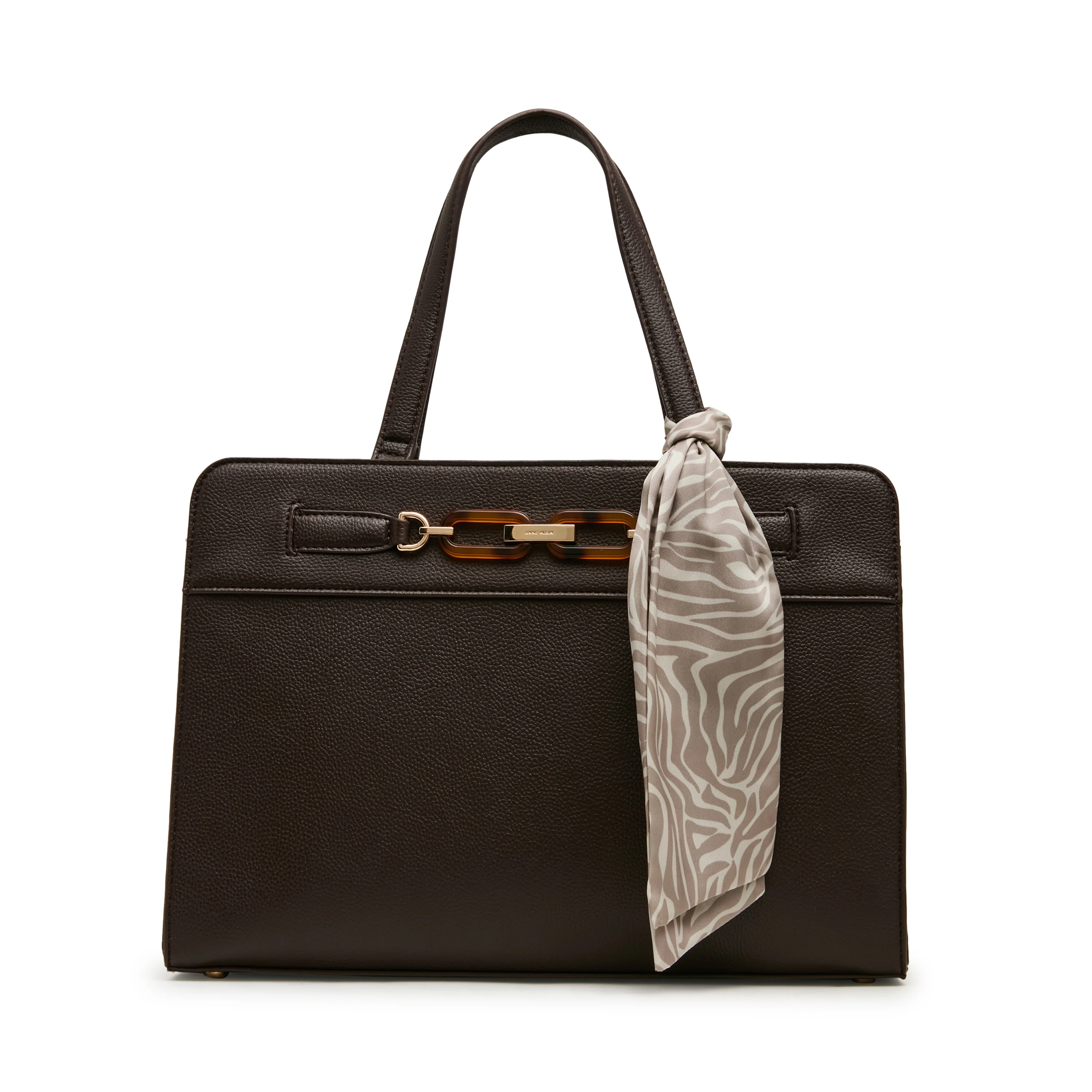 Anne Klein Triple Compartment Tote Handbag with Scarf
