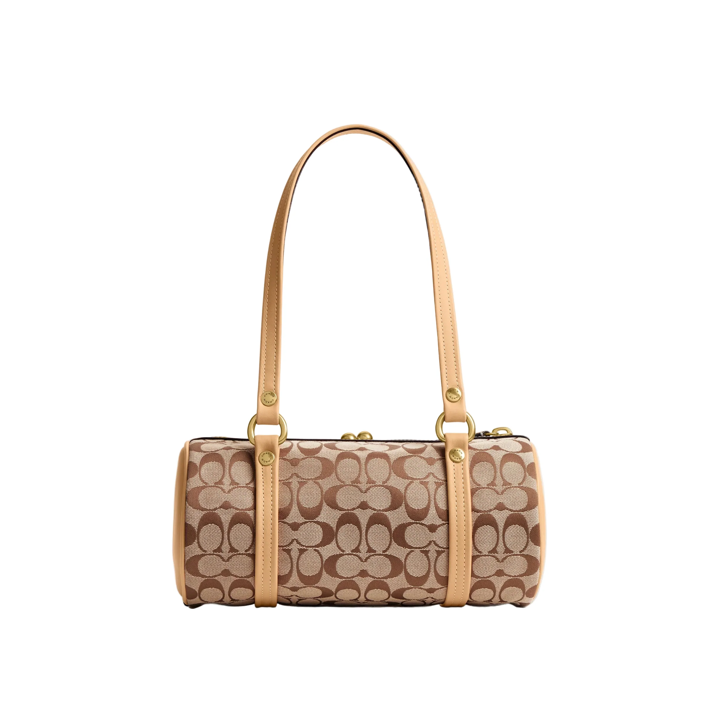 COACH Kisslock Barrel 28 Signature Jacquard Shoulder Handbag - Image 2