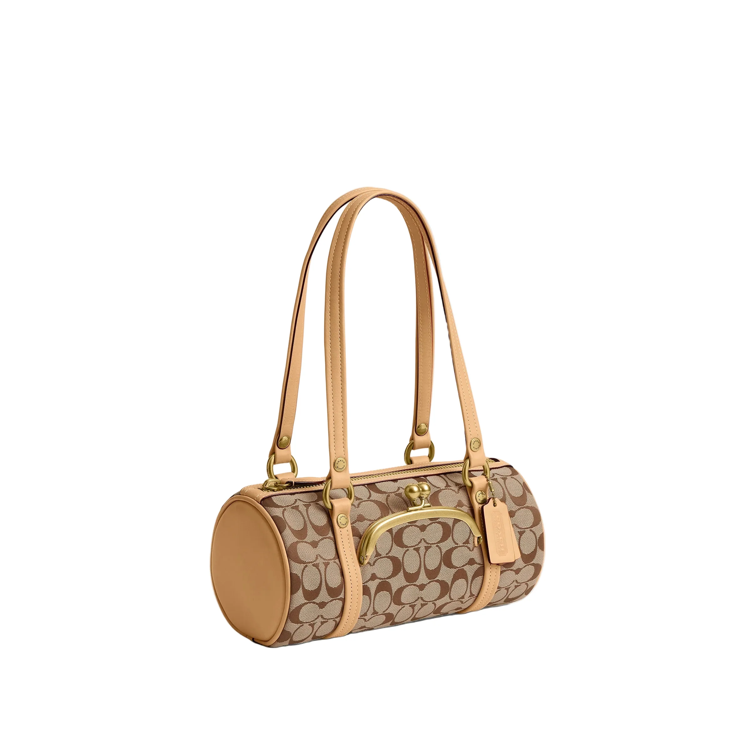 COACH Kisslock Barrel 28 Signature Jacquard Shoulder Handbag - Image 3