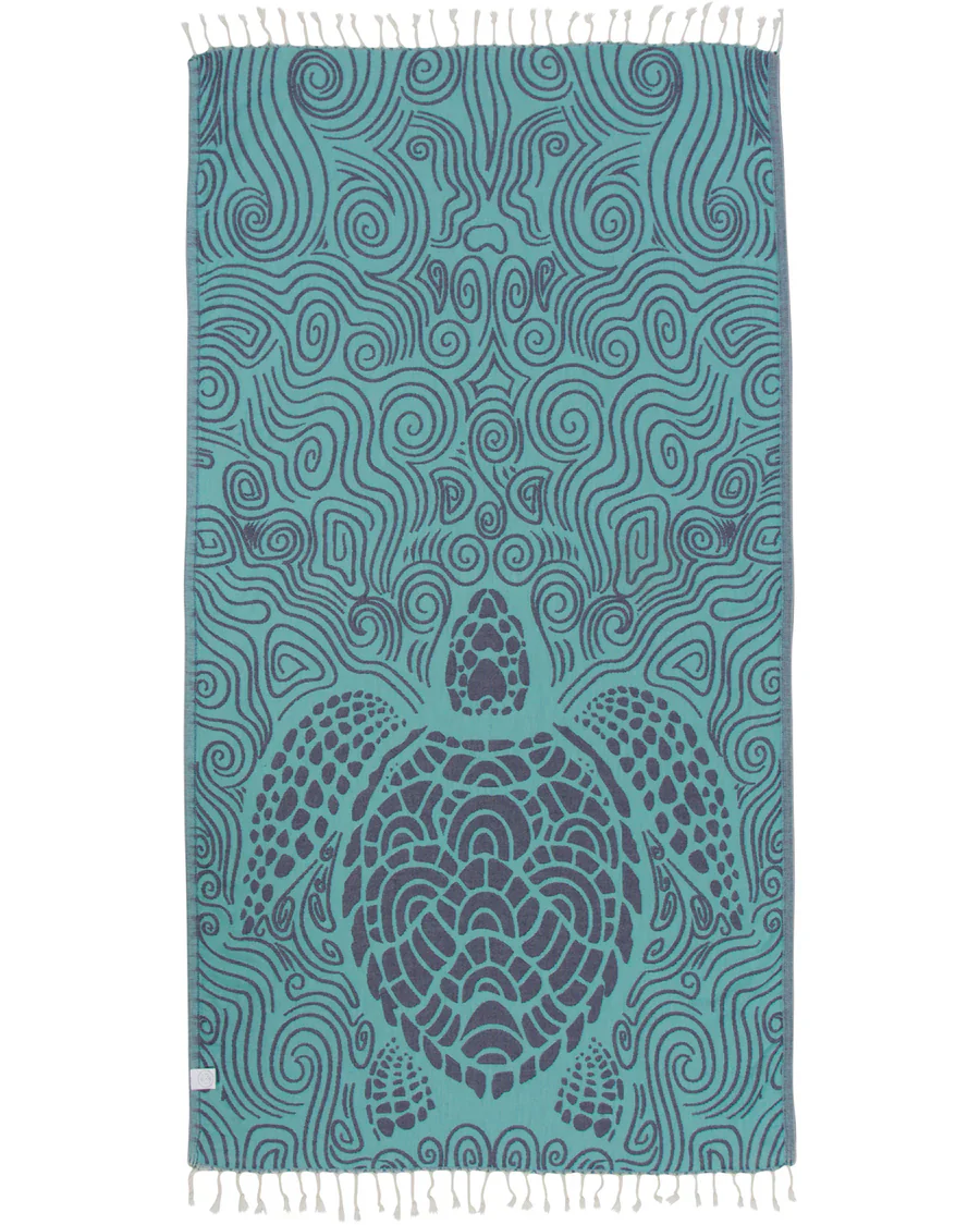 Sand Cloud Mint Swirl Turtle 37 x 67 Beach Towel - Image 2