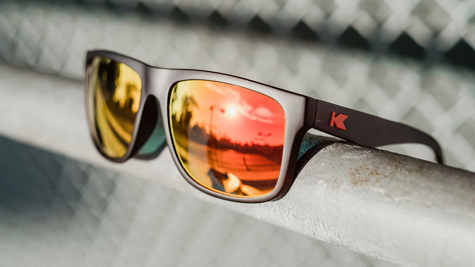 Knockaround Torrey Pines Matte Black Frame - Red Sunset Mirrored Lens - Polarized Sunglasses - Image 5