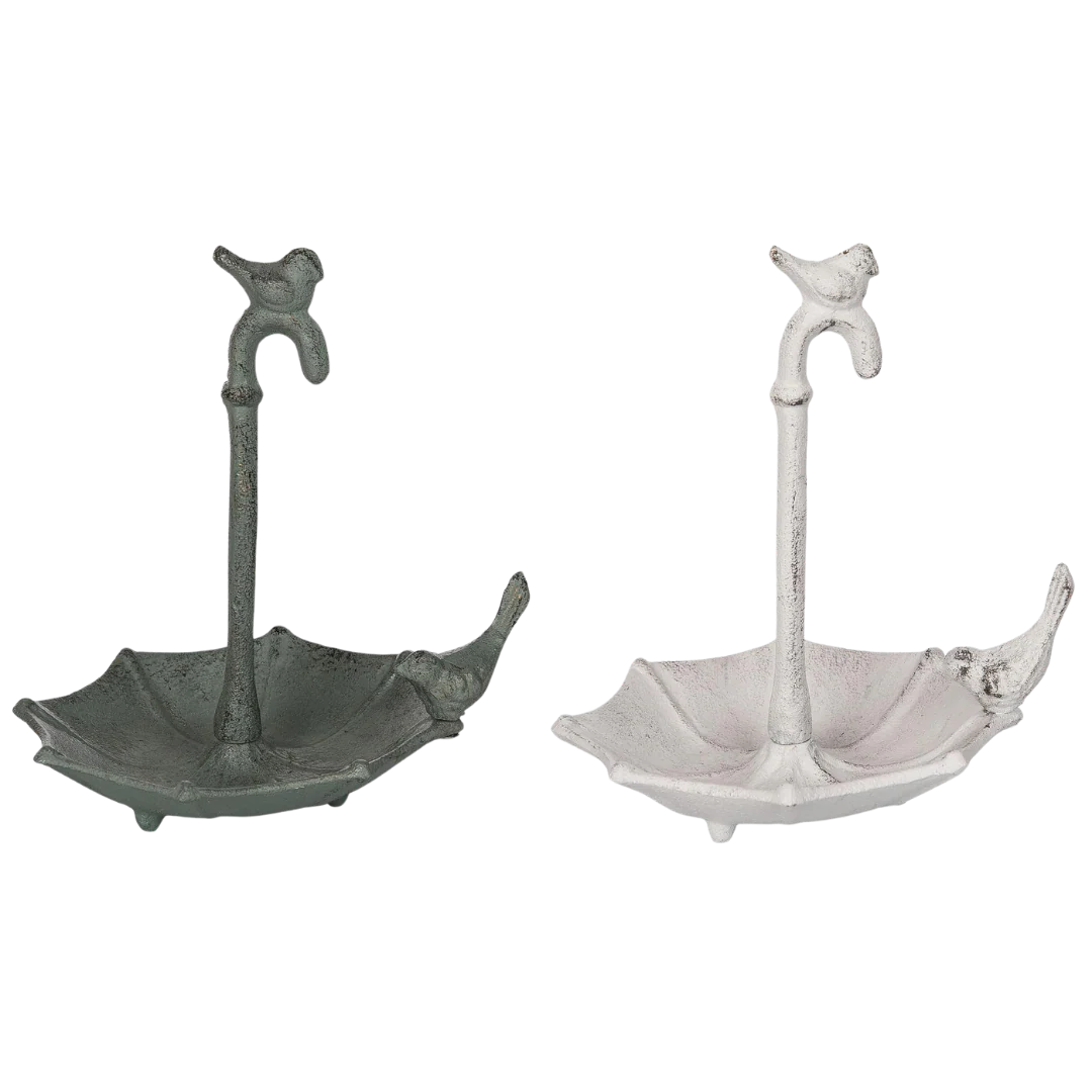 Transpac Iron Umbrella Tabletop Bird Feeder