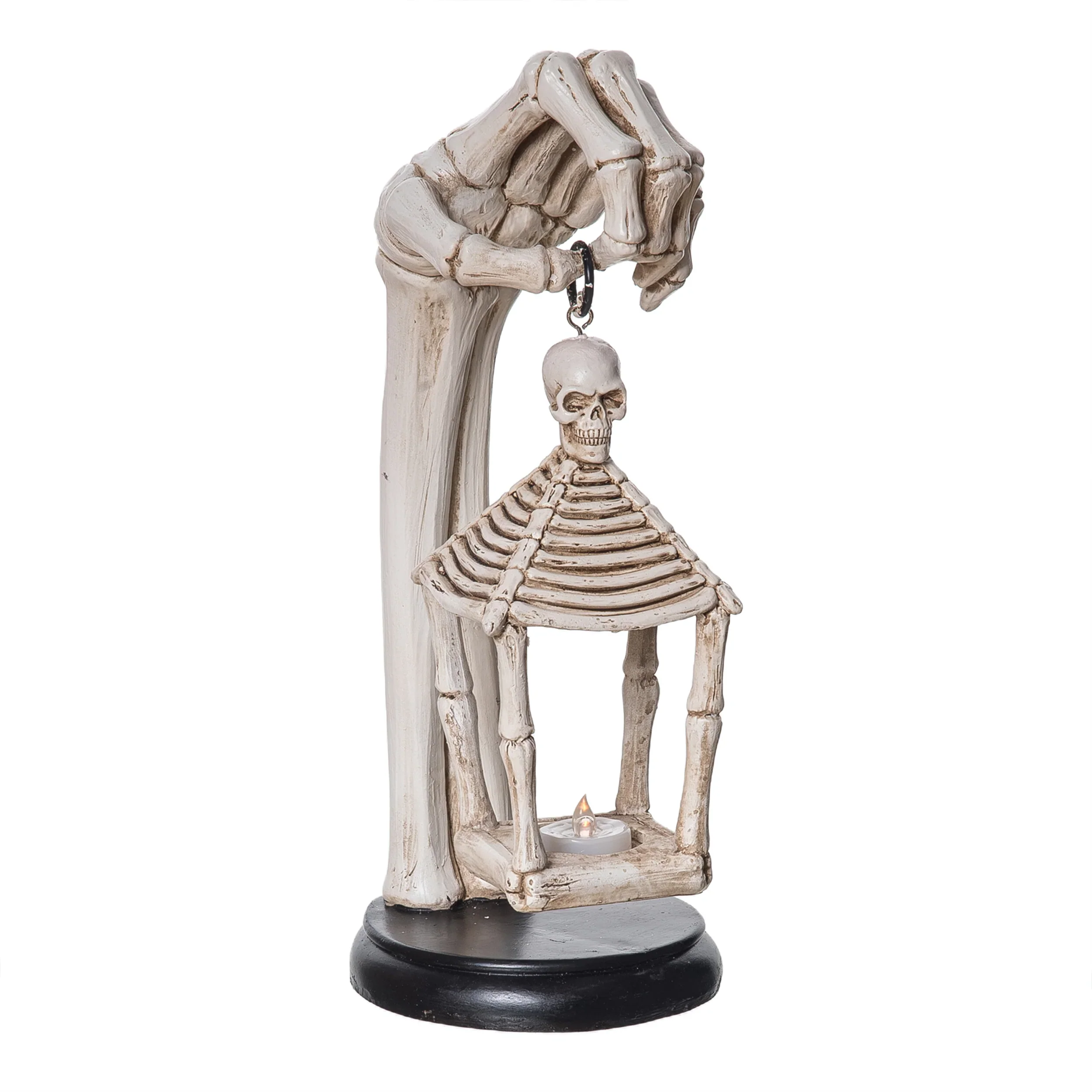 Transpac Resin Light Up Creepy Skeleton Lantern Decor - Image 3