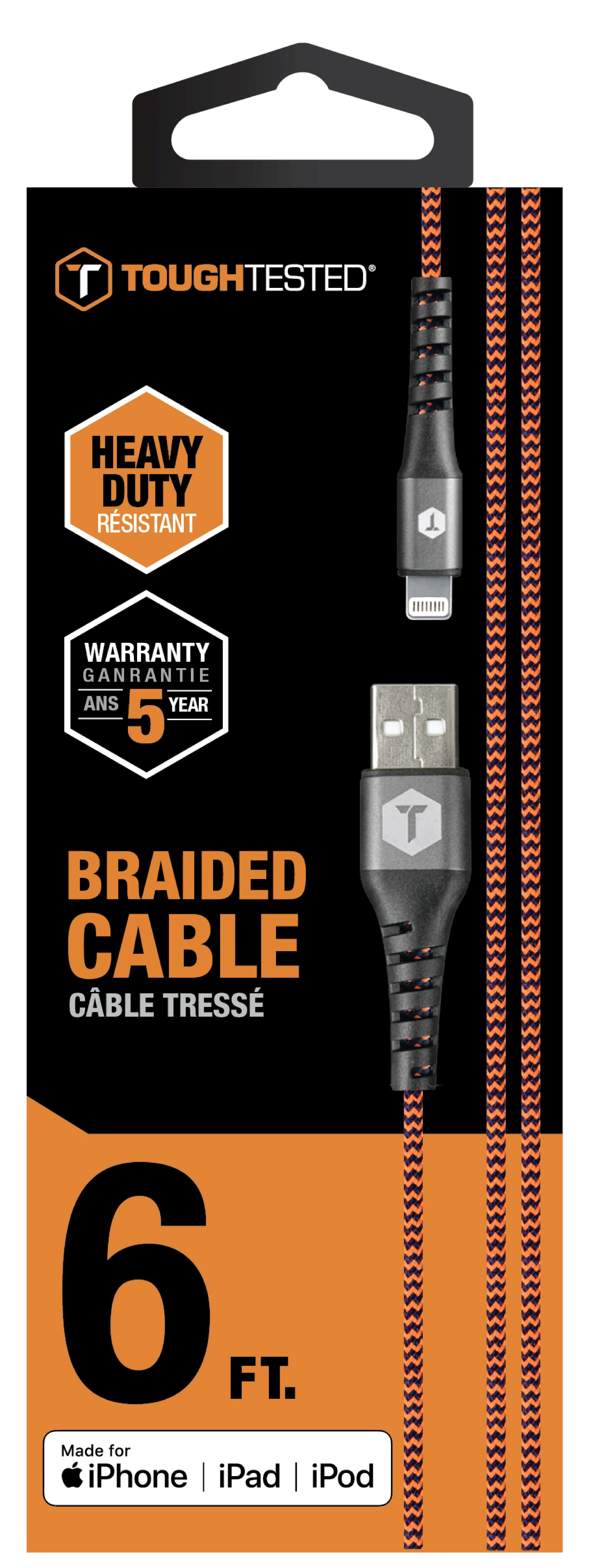 ToughTested Braided 6 FT C to Lightning Cable