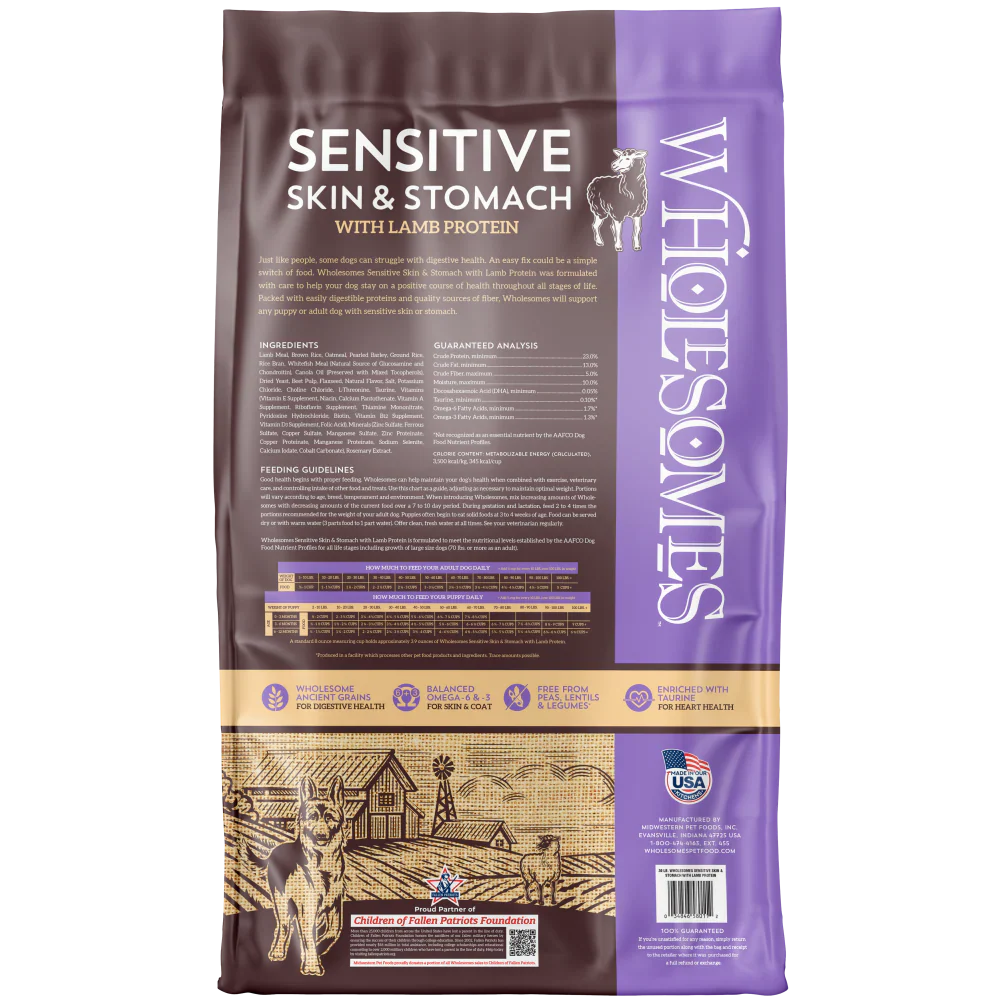 Wholesomes Sensitive Skin & Stomach with Lamb Protein Dog Food - 30 lbs. - Image 2