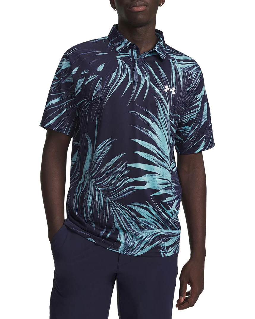 Under Armour Mens UA Matchplay Printed Short Sleeve Polo Shirt - Image 2