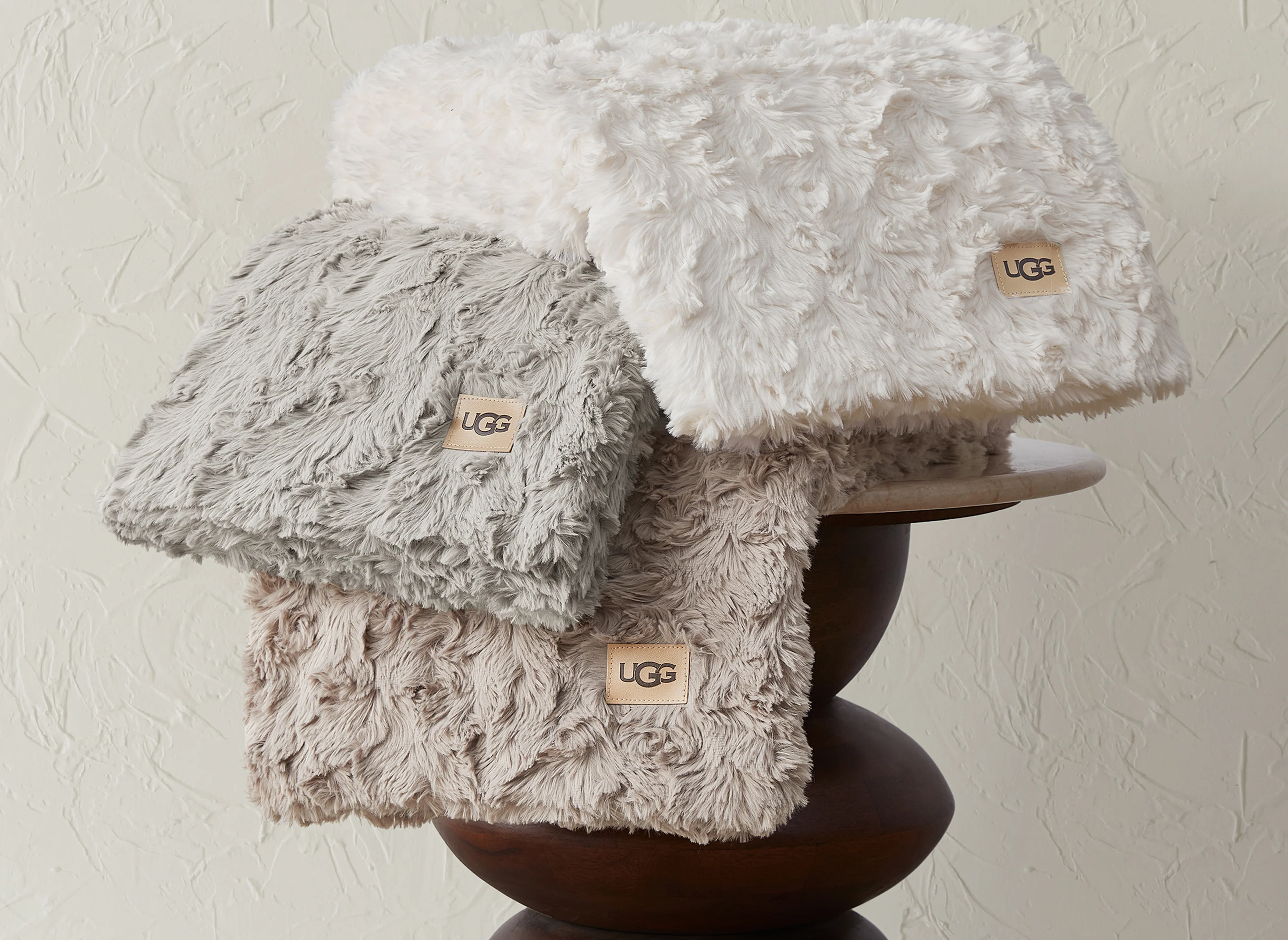 UGG Adalee Faux Rabbit Fur Throw Blanket - Natural - Image 5